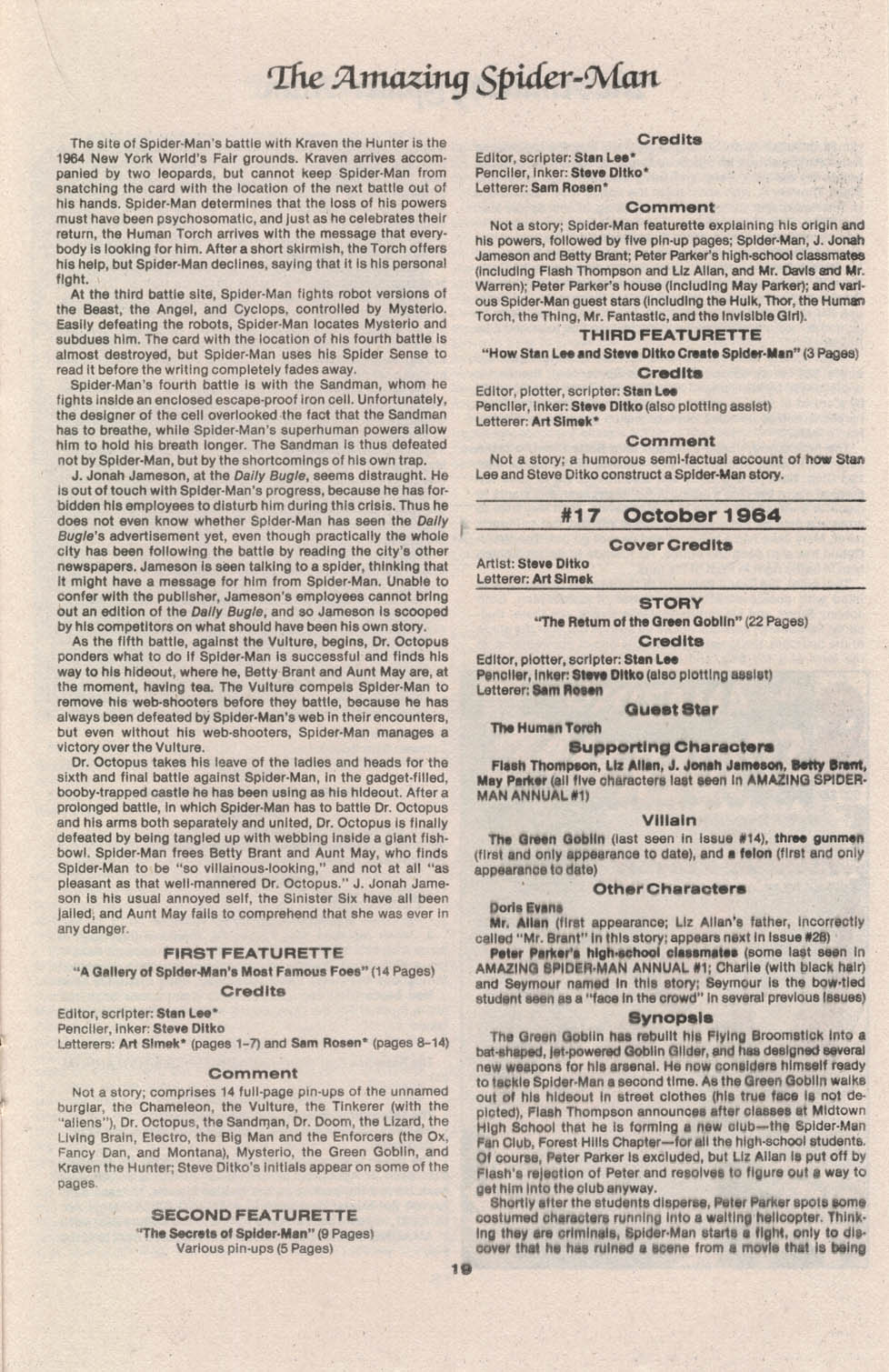 Read online The Official Marvel Index to The Amazing Spider-Man comic -  Issue #1 - 21