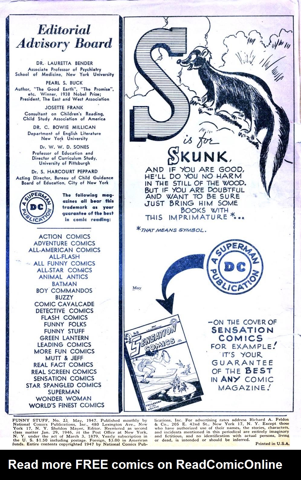 Read online Funny Stuff comic -  Issue #21 - 2