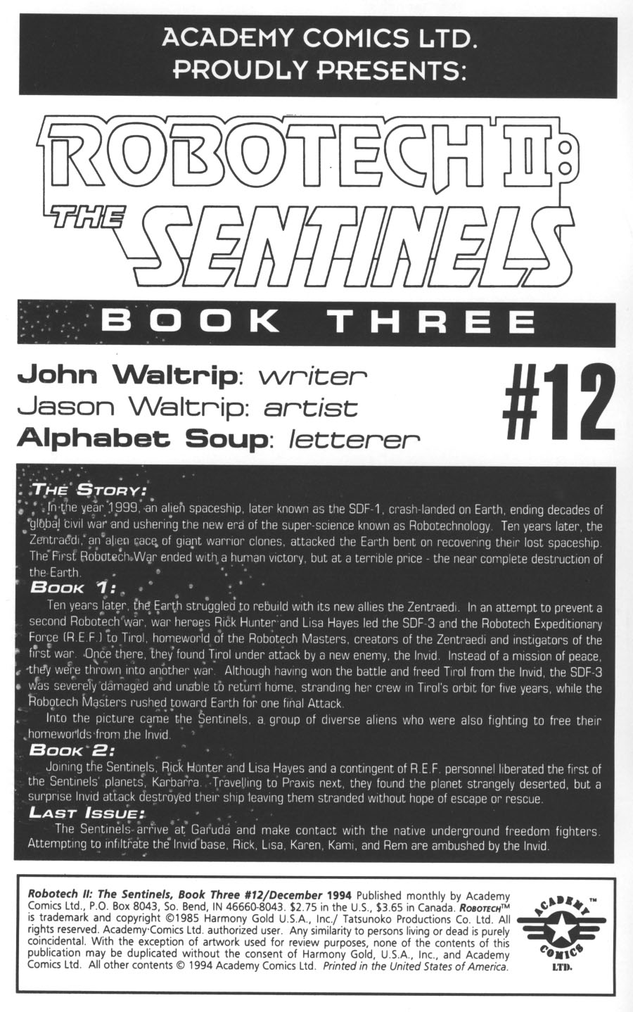 <{ $series->title }} issue Robotech II: The Sentinels Book 3 Issue #12 - Page 2