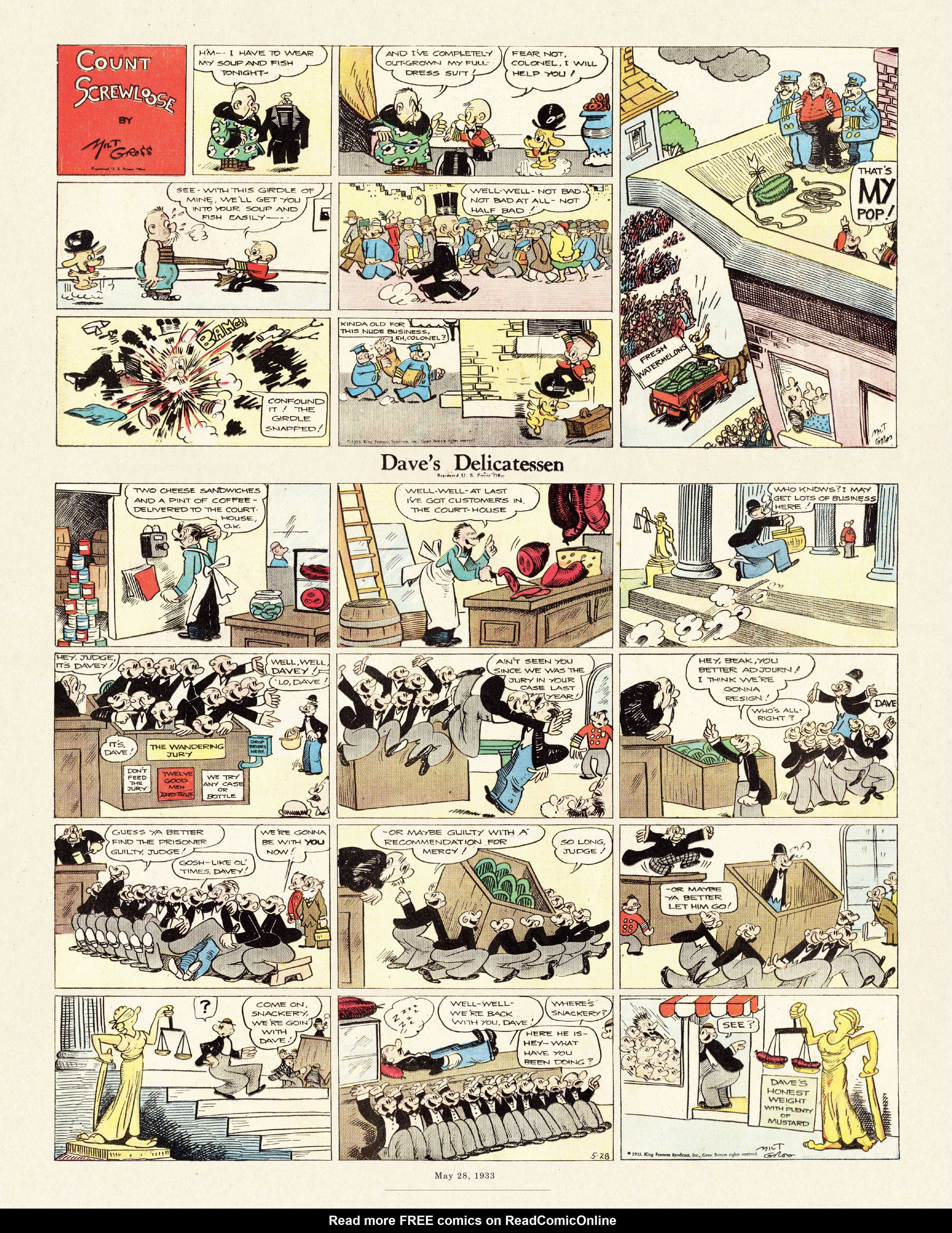 Read online Gross Exaggerations: The Meshuga Comic Strips of Milt Gross comic -  Issue # TPB - 116