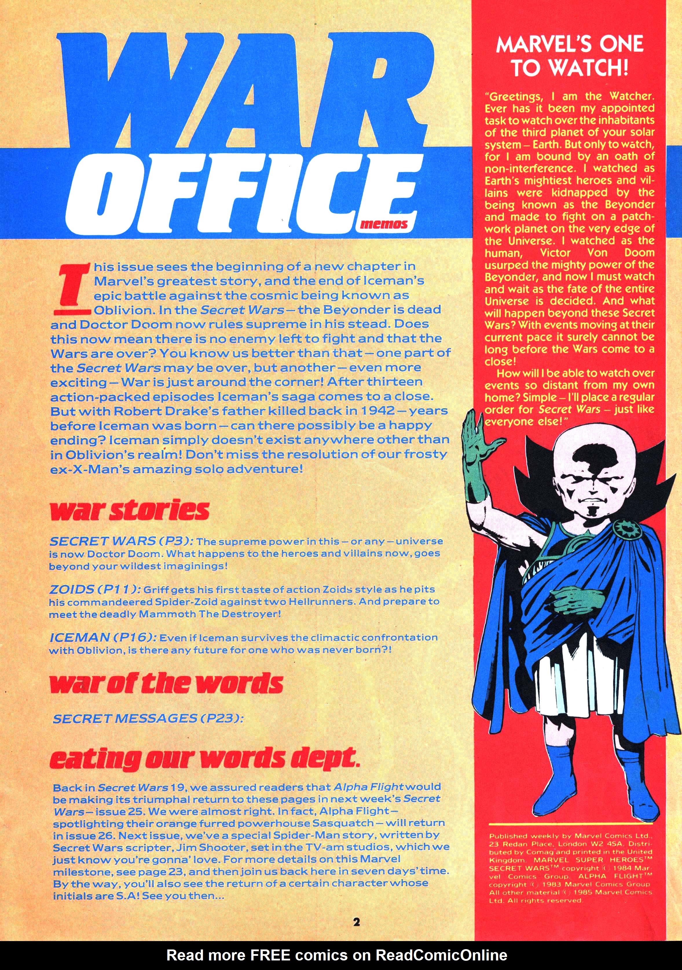 Read online Secret Wars (1985) comic -  Issue #24 - 2