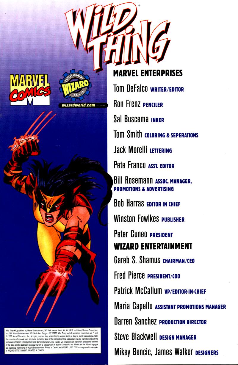Read online Wild Thing (1999) comic -  Issue #0 - 2