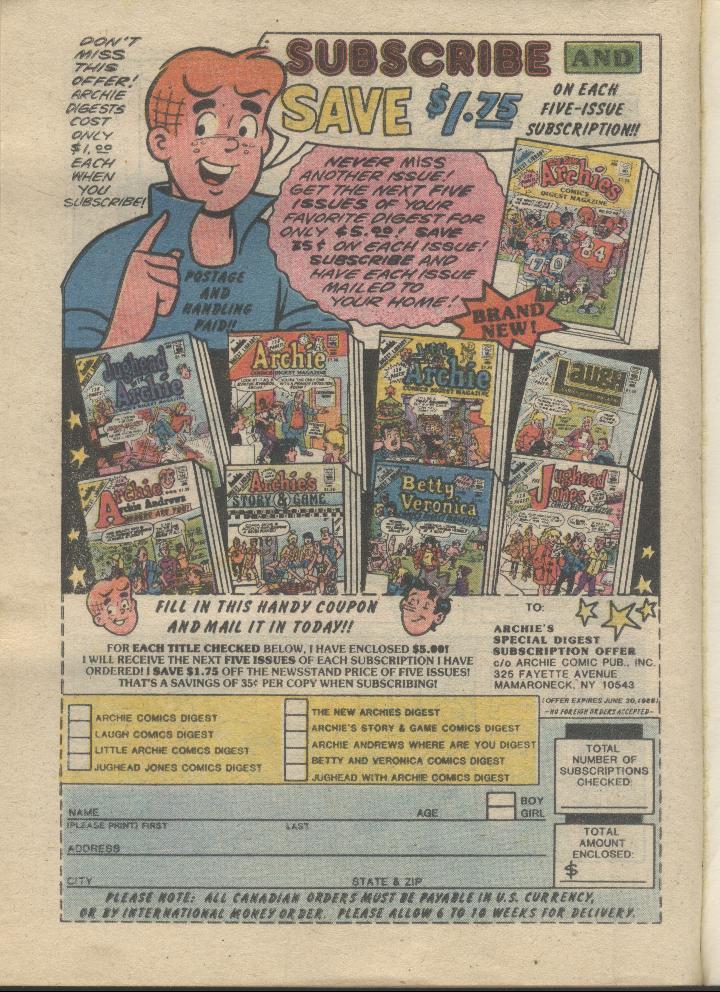 Read online Archie...Archie Andrews, Where Are You? Digest Magazine comic -  Issue #60 - 66