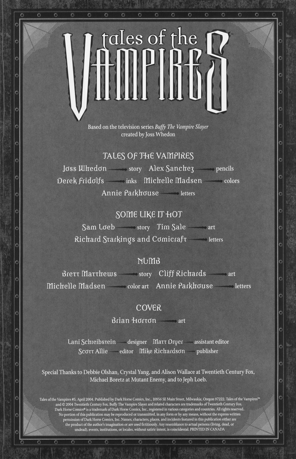 Read online Tales of the Vampires comic -  Issue #5 - 2