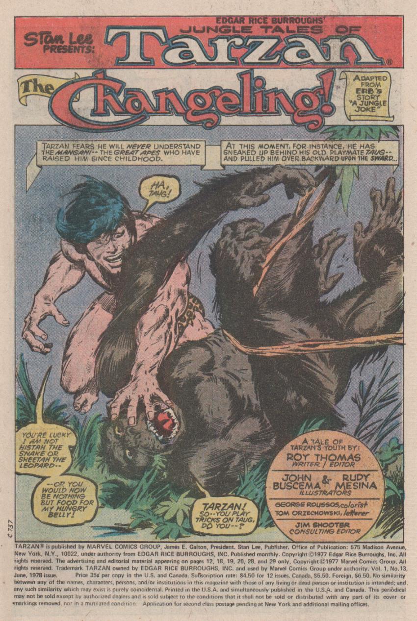Read online Tarzan (1977) comic -  Issue #13 - 2