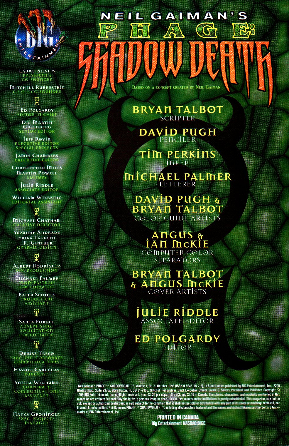 Read online Neil Gaiman's Phage: Shadow Death comic -  Issue #5 - 2