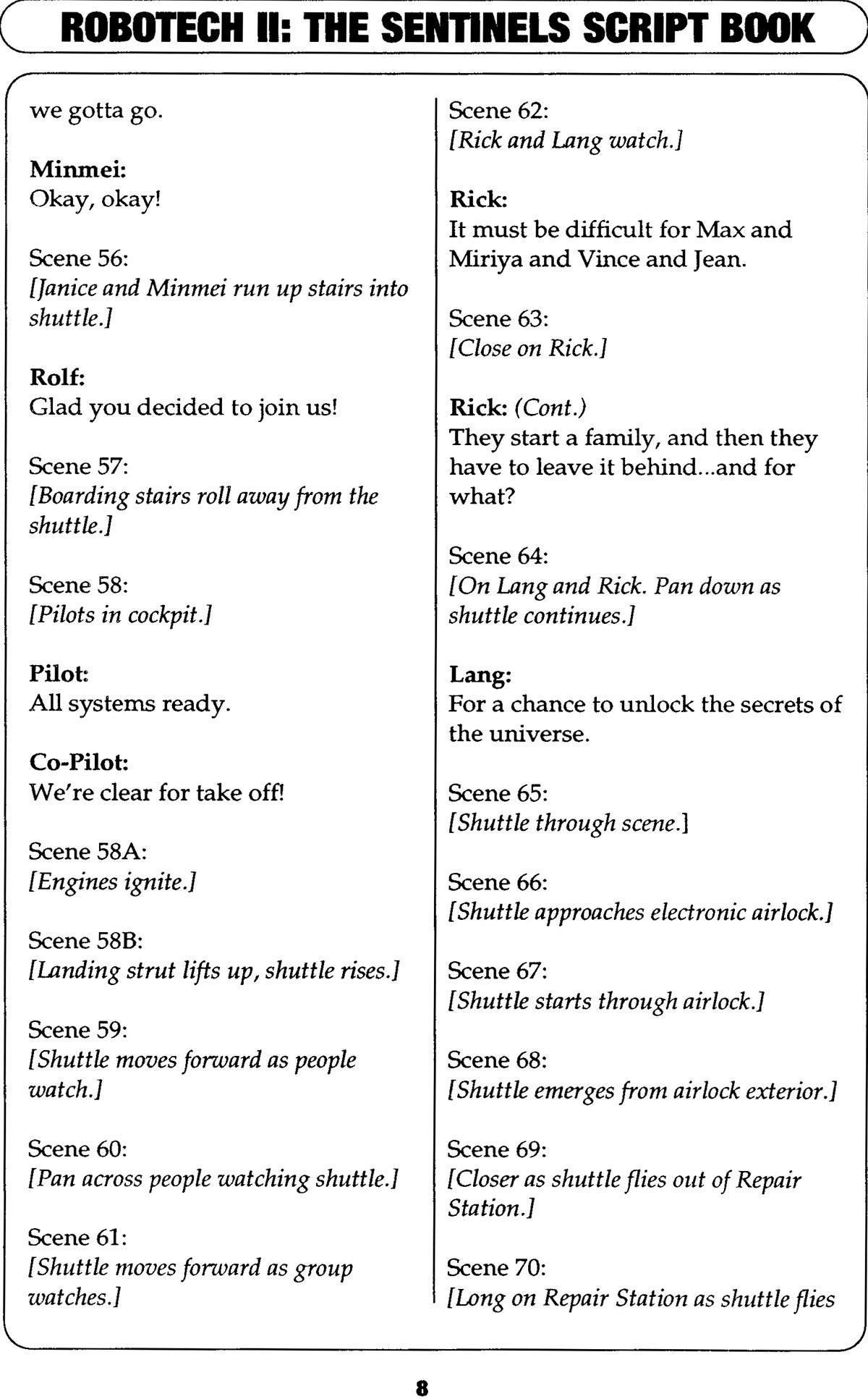 Read online Robotech II: The Sentinels comic -  Issue # _Script Book 1 - 80