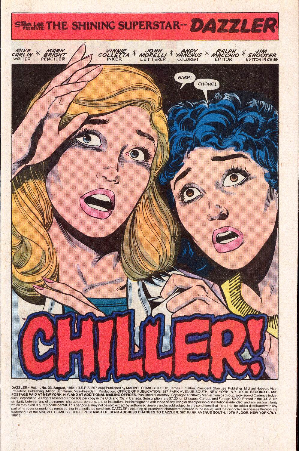 Read online Dazzler (1981) comic -  Issue #33 - 2