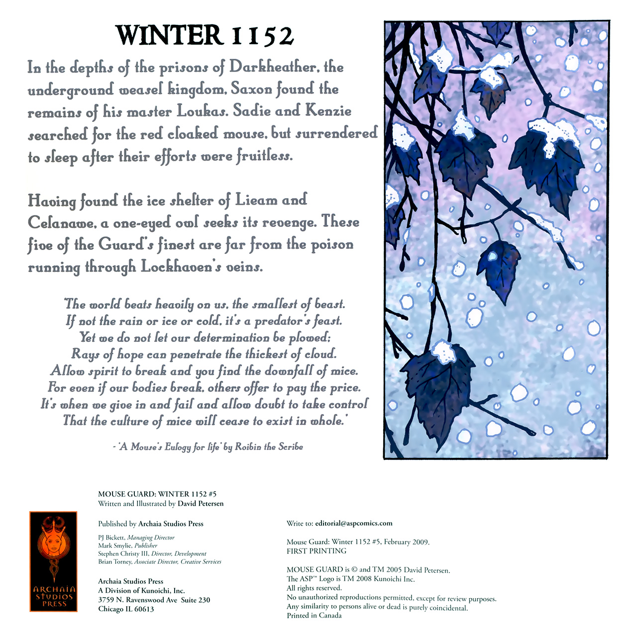 Read online Mouse Guard: Winter 1152 comic -  Issue #5 - 2