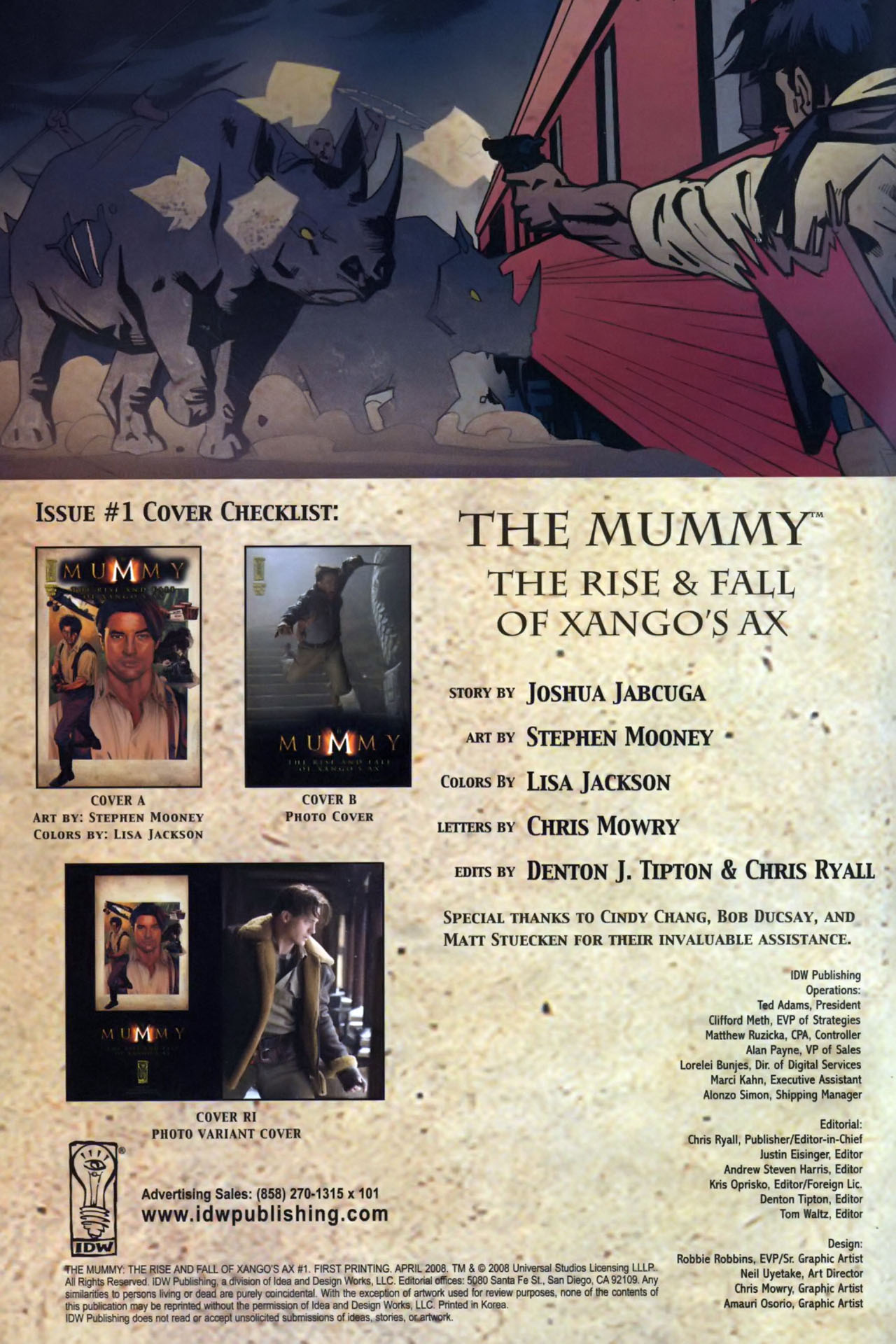 Read online The Mummy: The Rise and Fall of Xango's Ax comic -  Issue #1 - 2