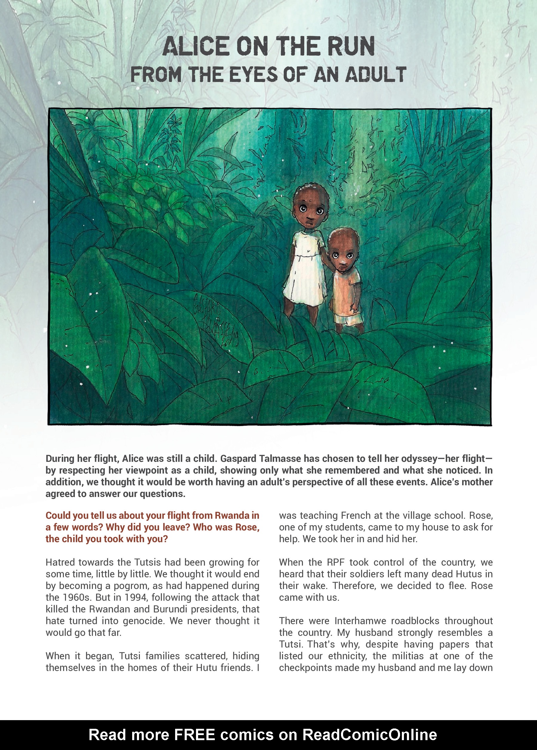 Read online Alice on the Run: One Child's Journey Through the Rwandan Civil War comic -  Issue # TPB - 139