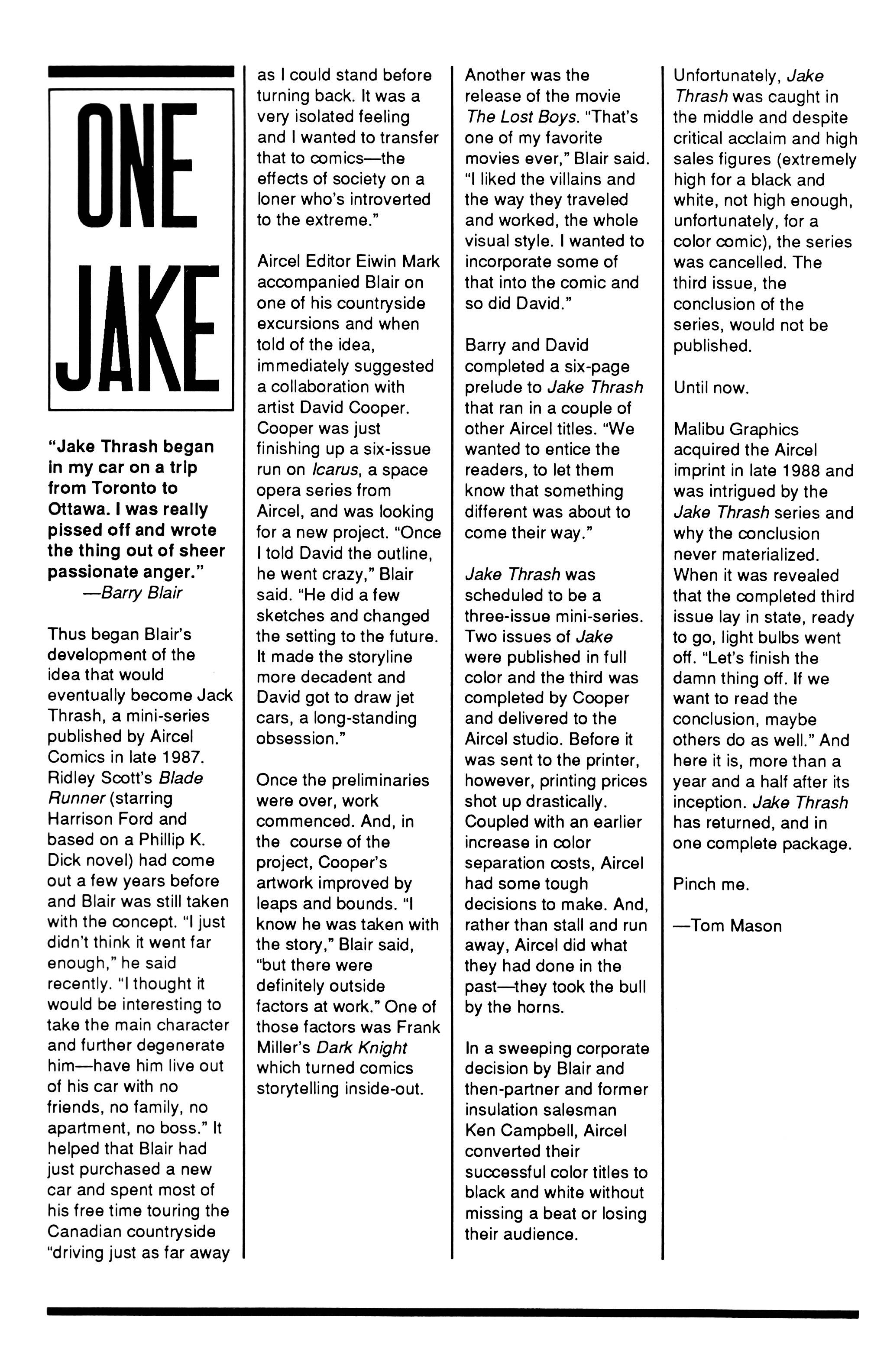 Read online Jake Thrash (1989) comic -  Issue # TPB - 5