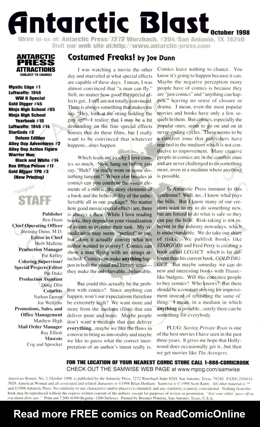 Read online American Woman comic -  Issue #2 - 2