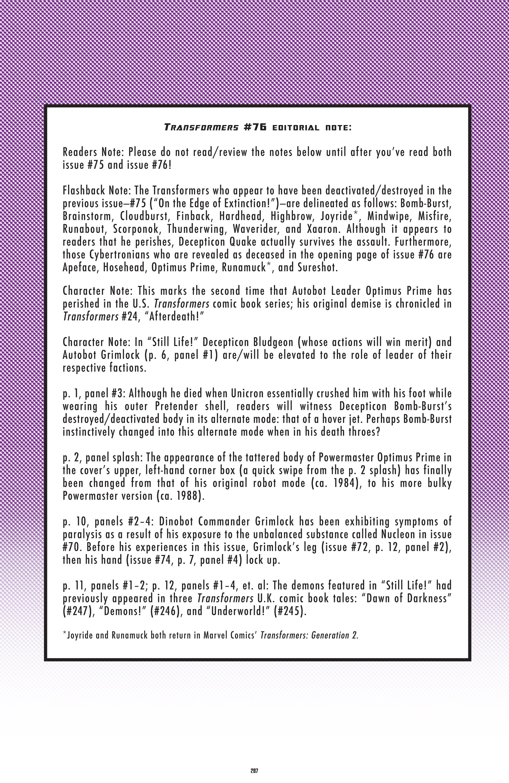 Read online The Transformers Classics comic -  Issue # TPB 6 - 284