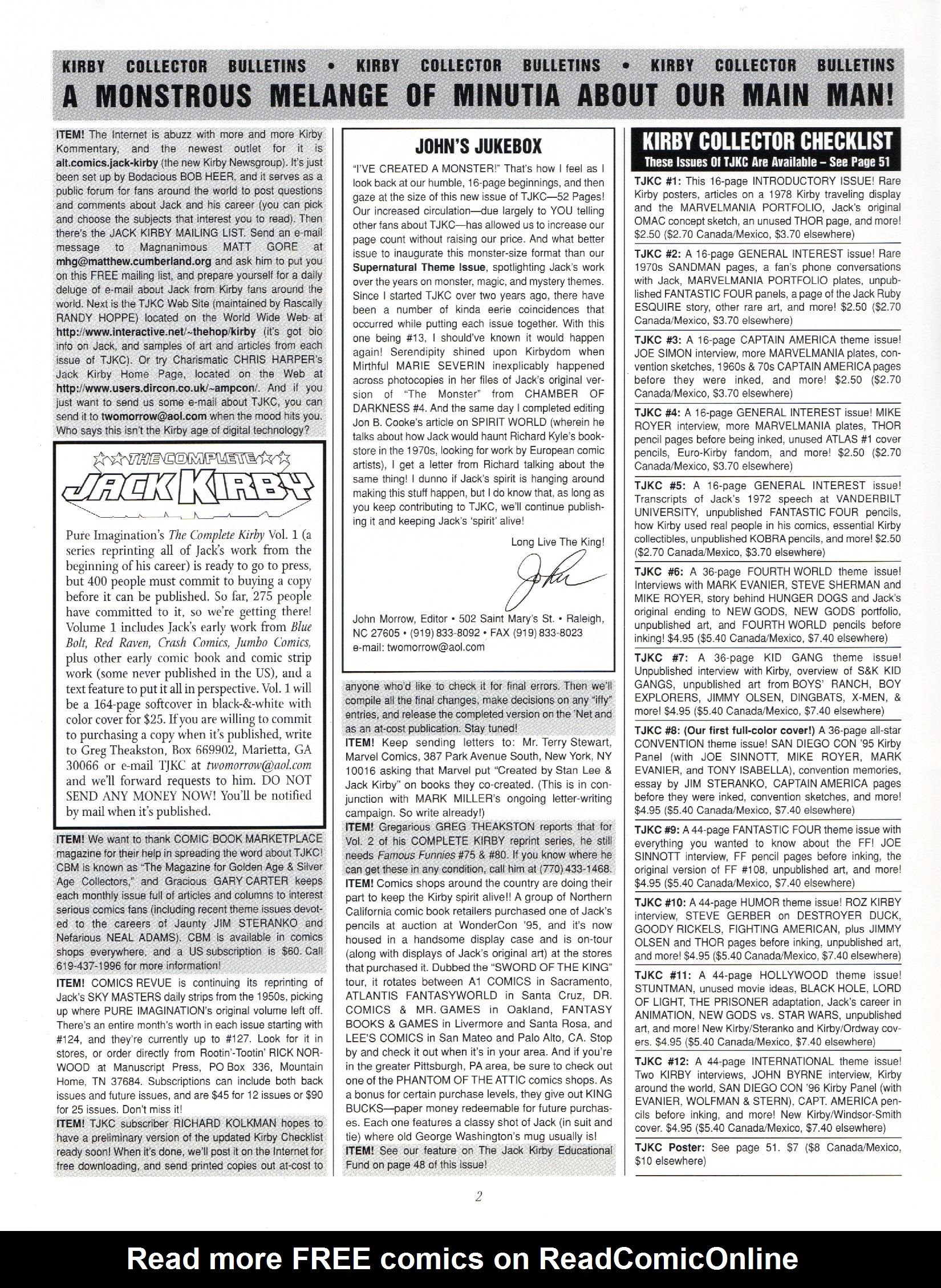 Read online The Jack Kirby Collector comic -  Issue #13 - 2