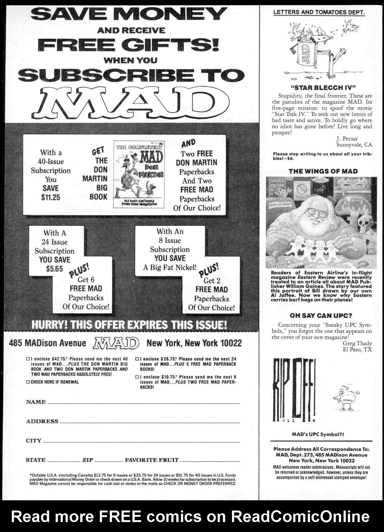 Read online MAD comic -  Issue #273 - 4