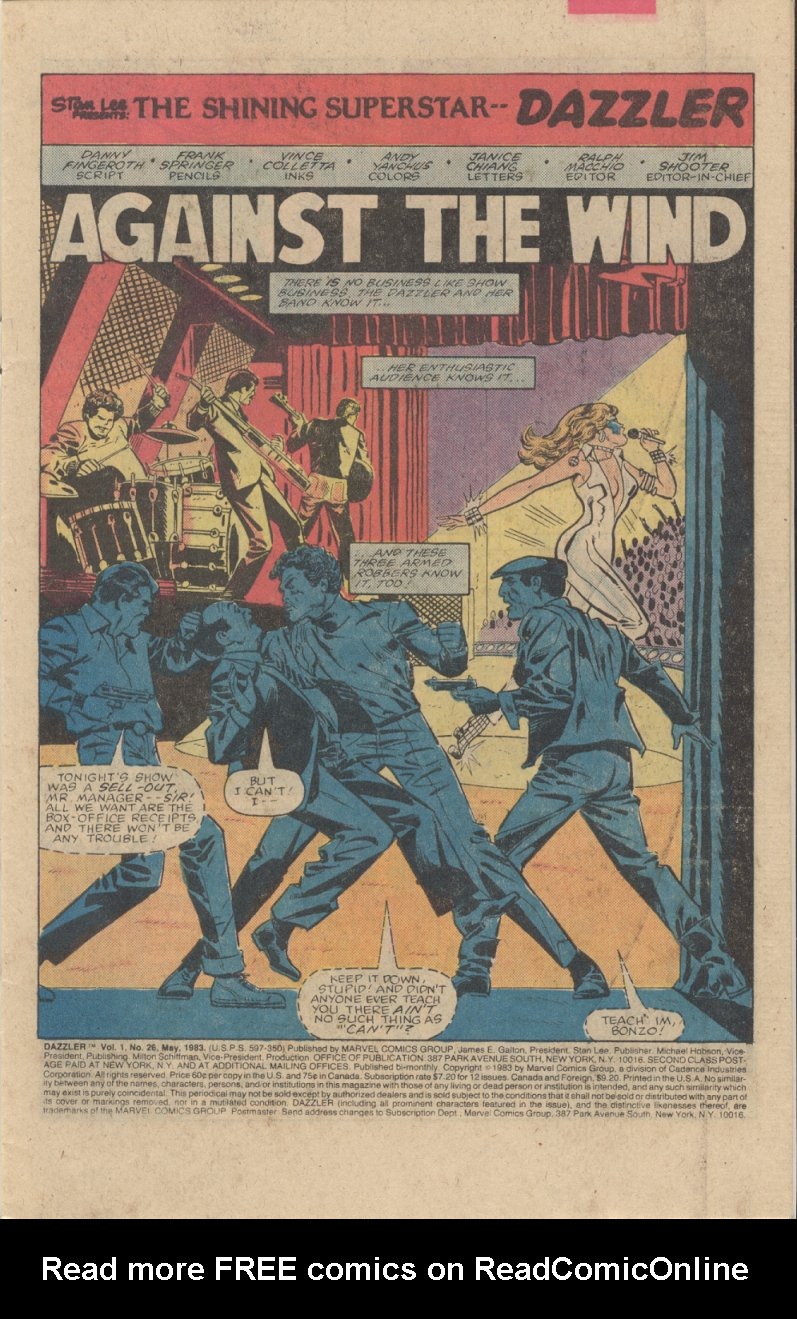 Read online Dazzler (1981) comic -  Issue #26 - 3