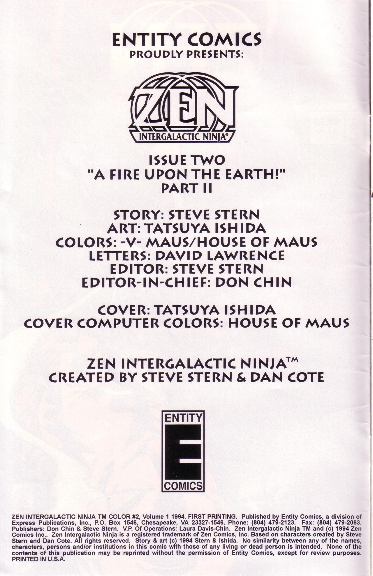 Read online Zen Intergalactic Ninja Color comic -  Issue #2 - 2