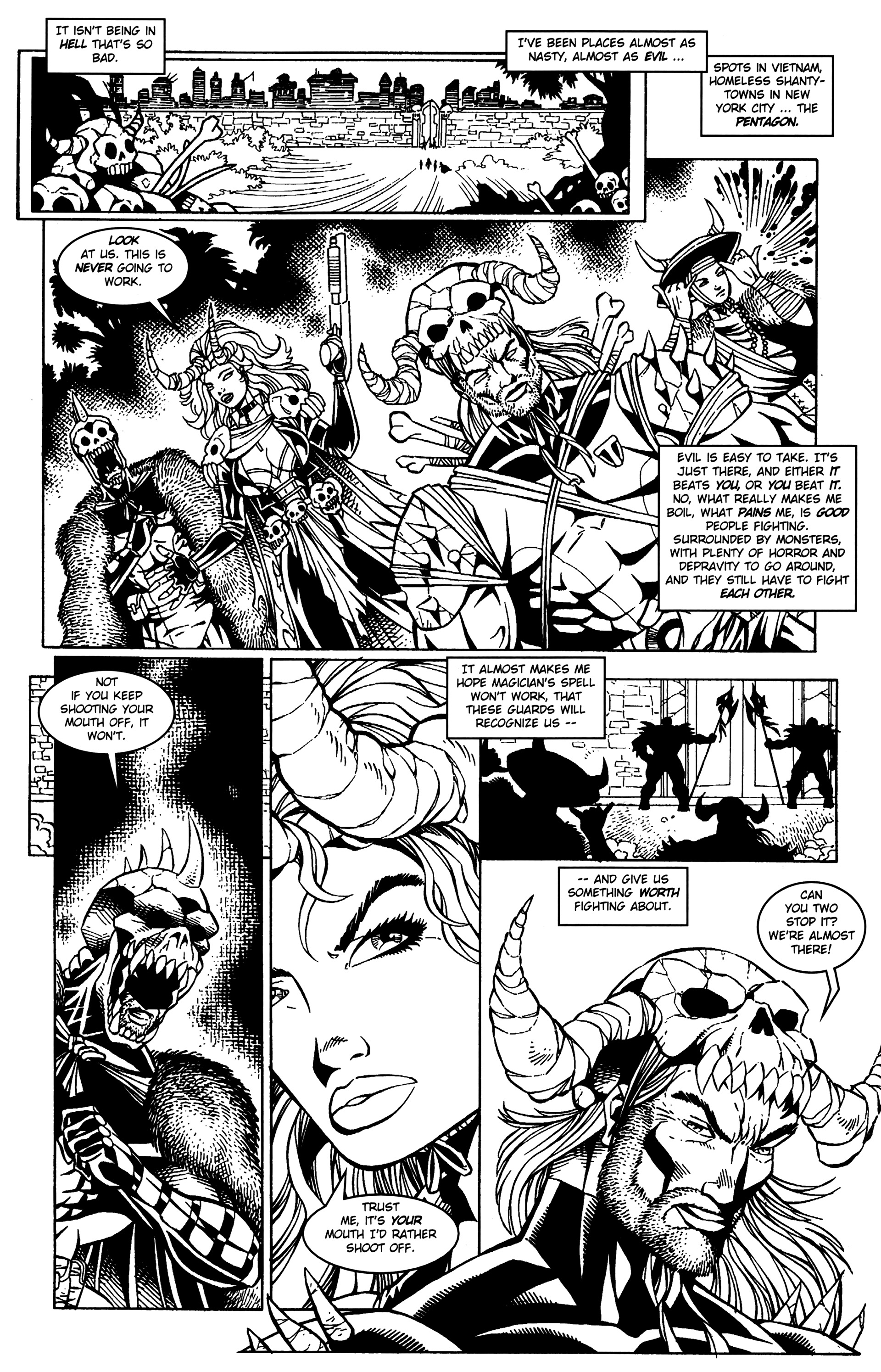 Read online Warrior Nun: Black & White comic -  Issue #14 - 3