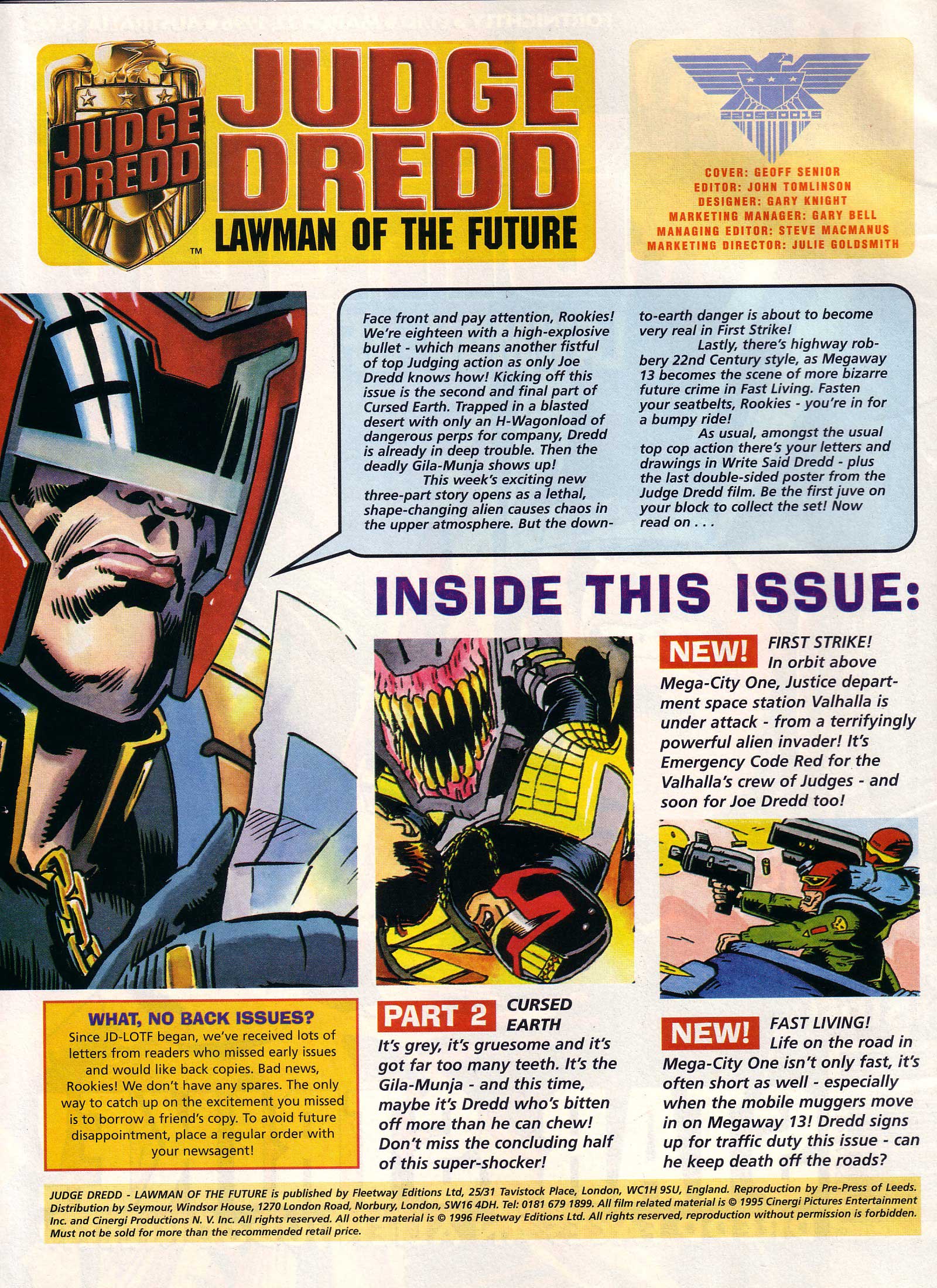 Read online Judge Dredd Lawman of the Future comic -  Issue #18 - 2