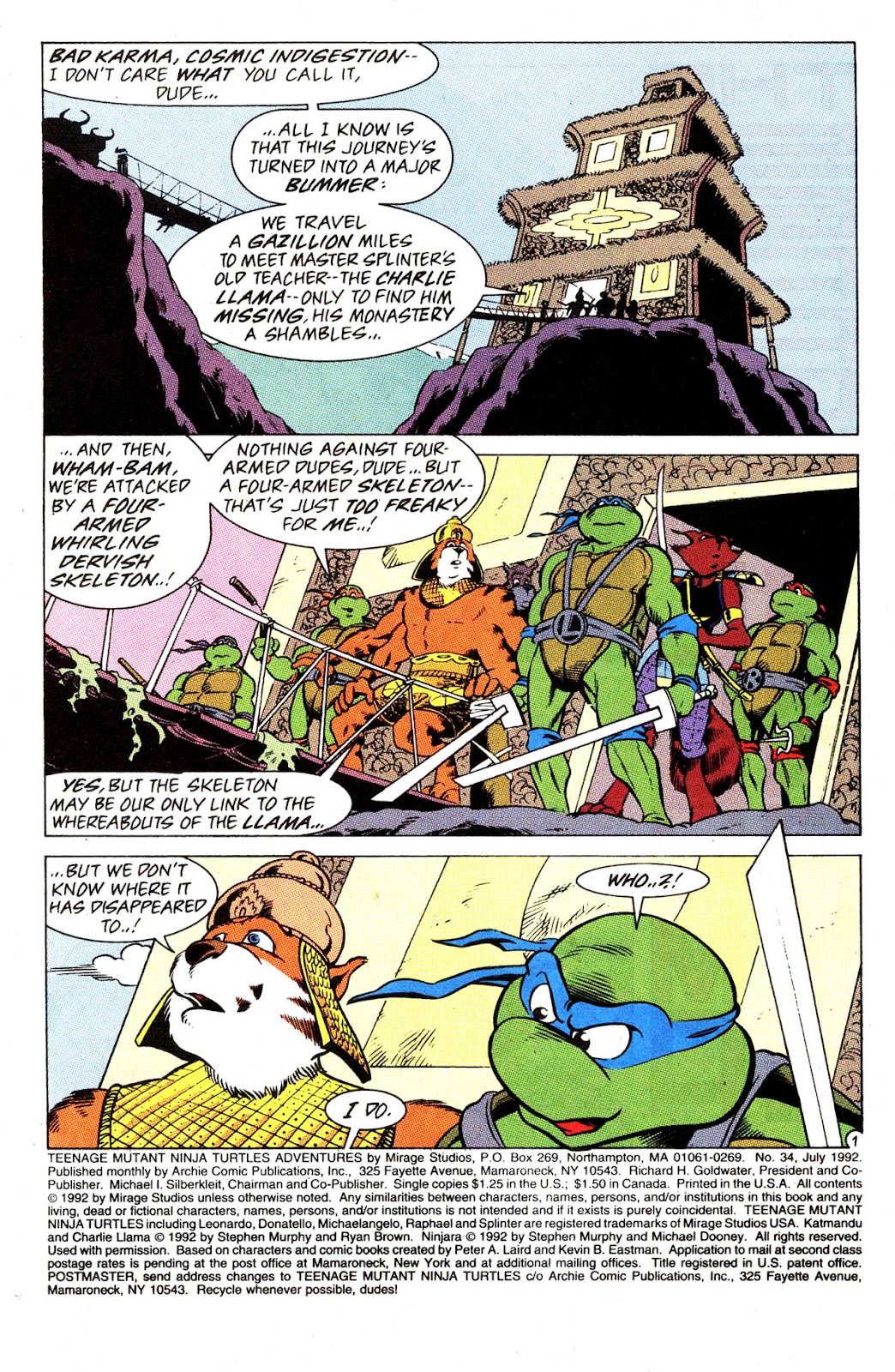 Teenage Mutant Ninja Turtles Adventures (1989) issue 34 - Page 3