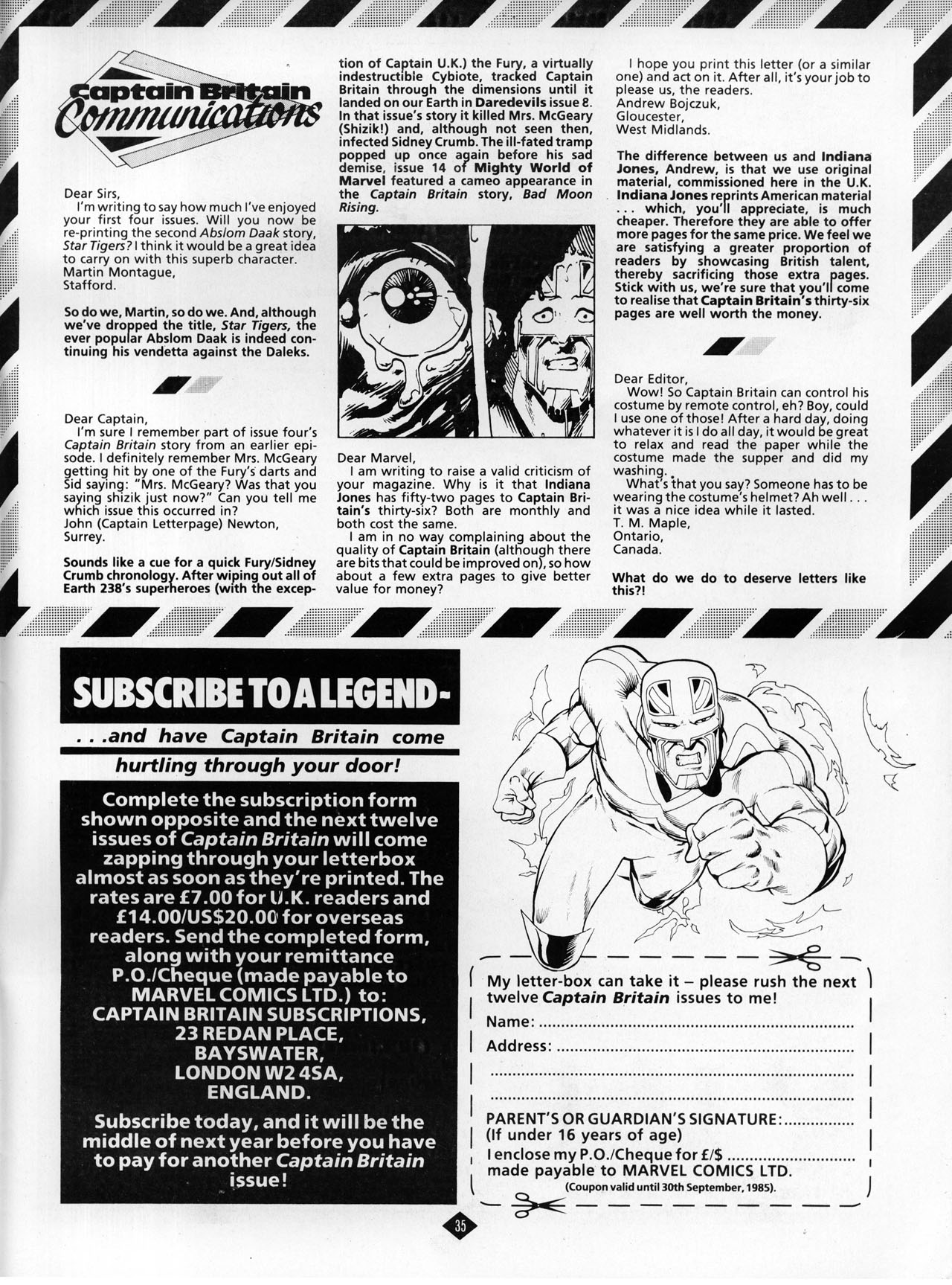 Read online Captain Britain (1985) comic -  Issue #7 - 35