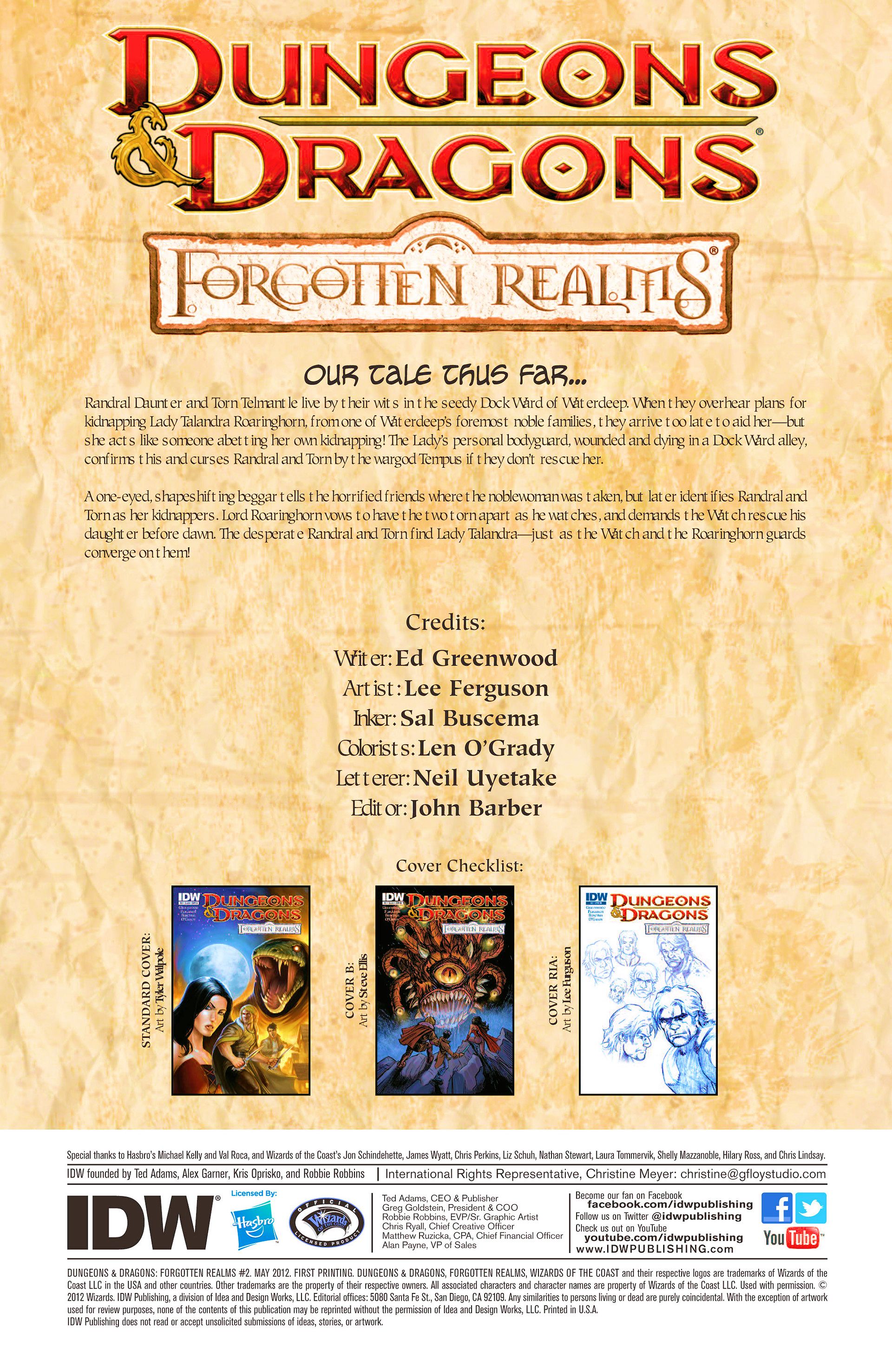 Read online Dungeons & Dragons: Forgotten Realms comic -  Issue #2 - 2