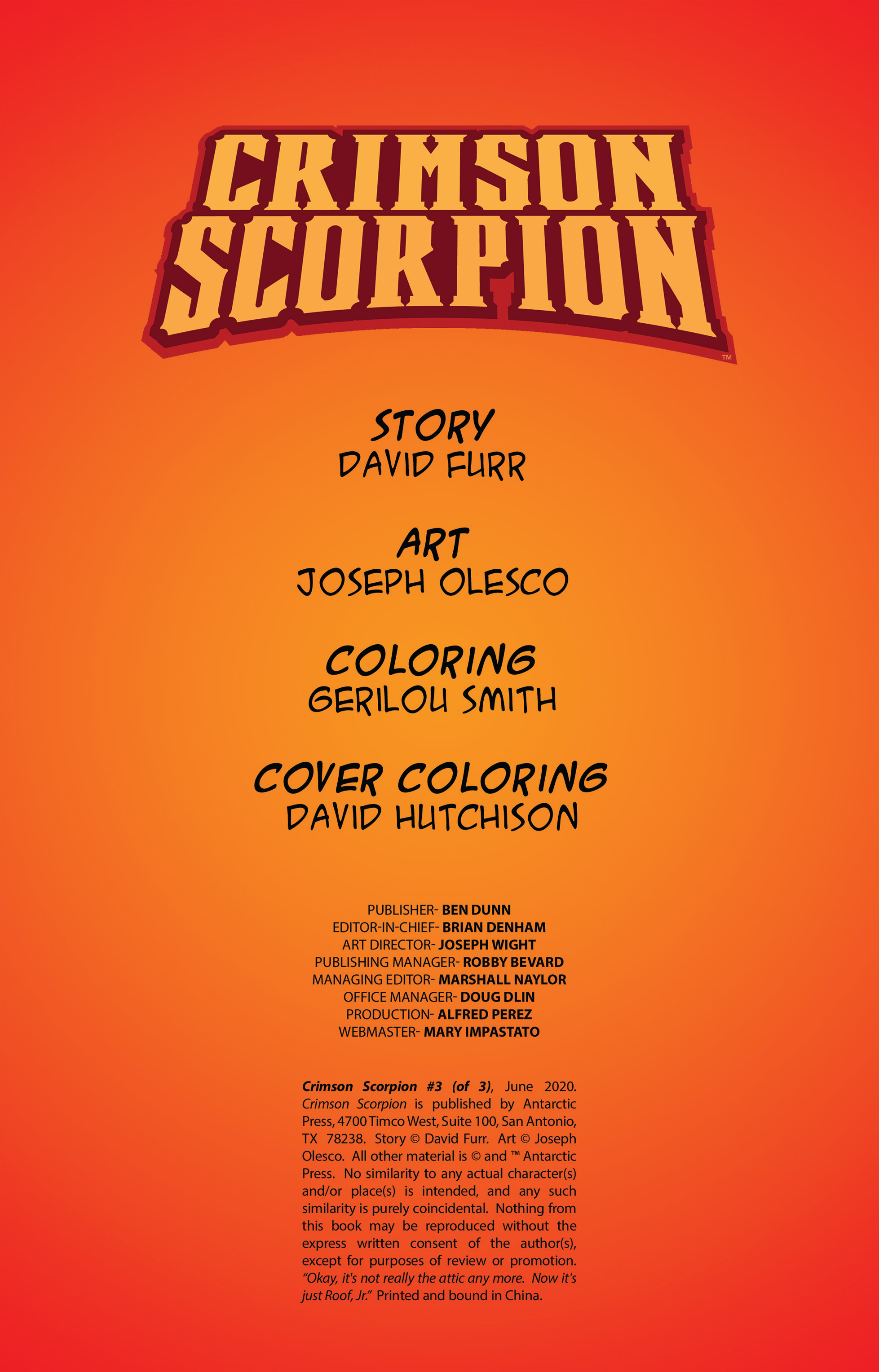 Read online Crimson Scorpion comic -  Issue #3 - 2