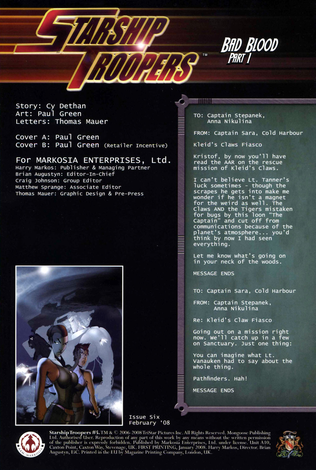 Read online Starship Troopers (2007) comic -  Issue #5 - 2