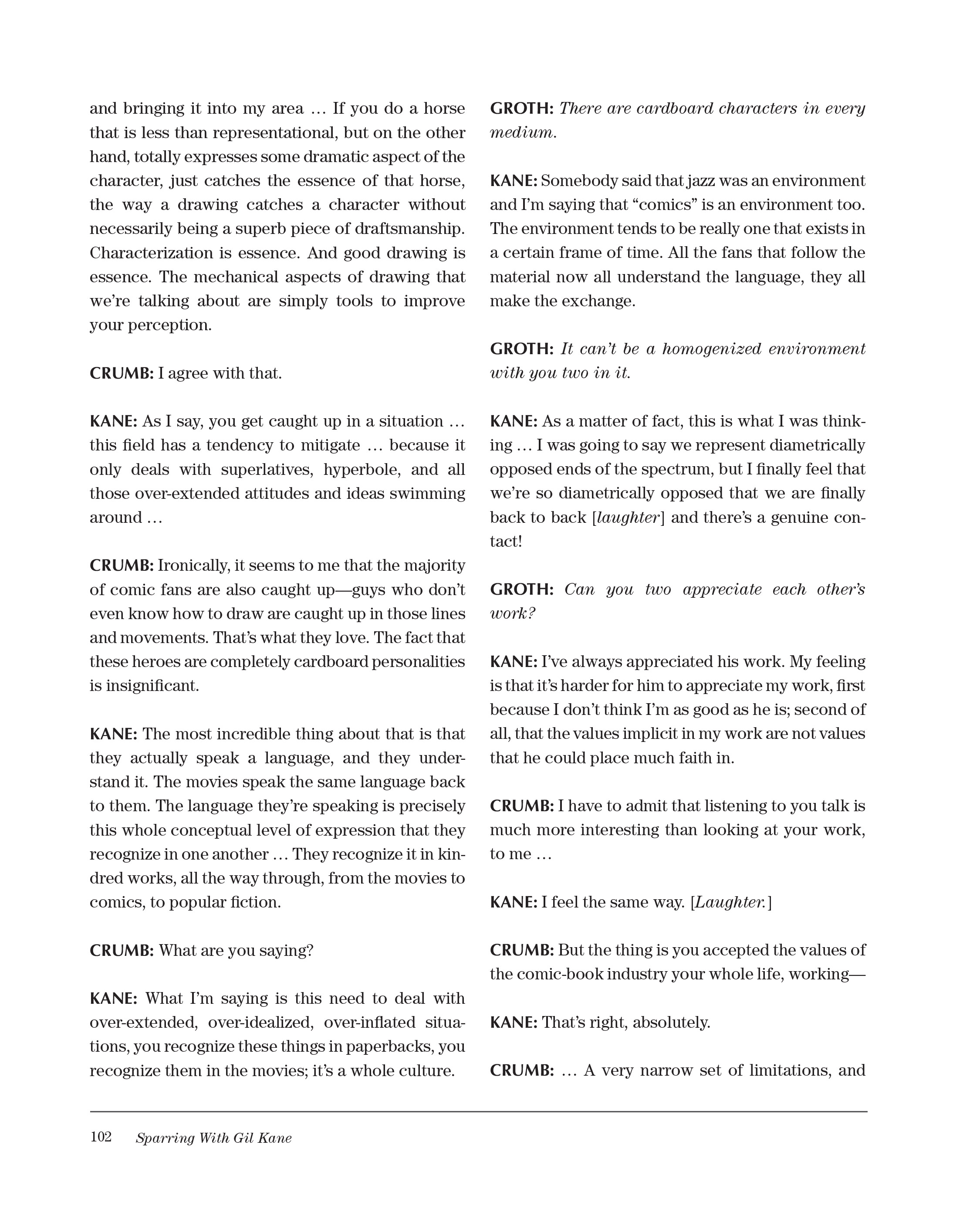 Read online Sparring With Gil Kane: Colloquies On Comic Art and Aesthetics comic -  Issue # TPB (Part 2) - 2