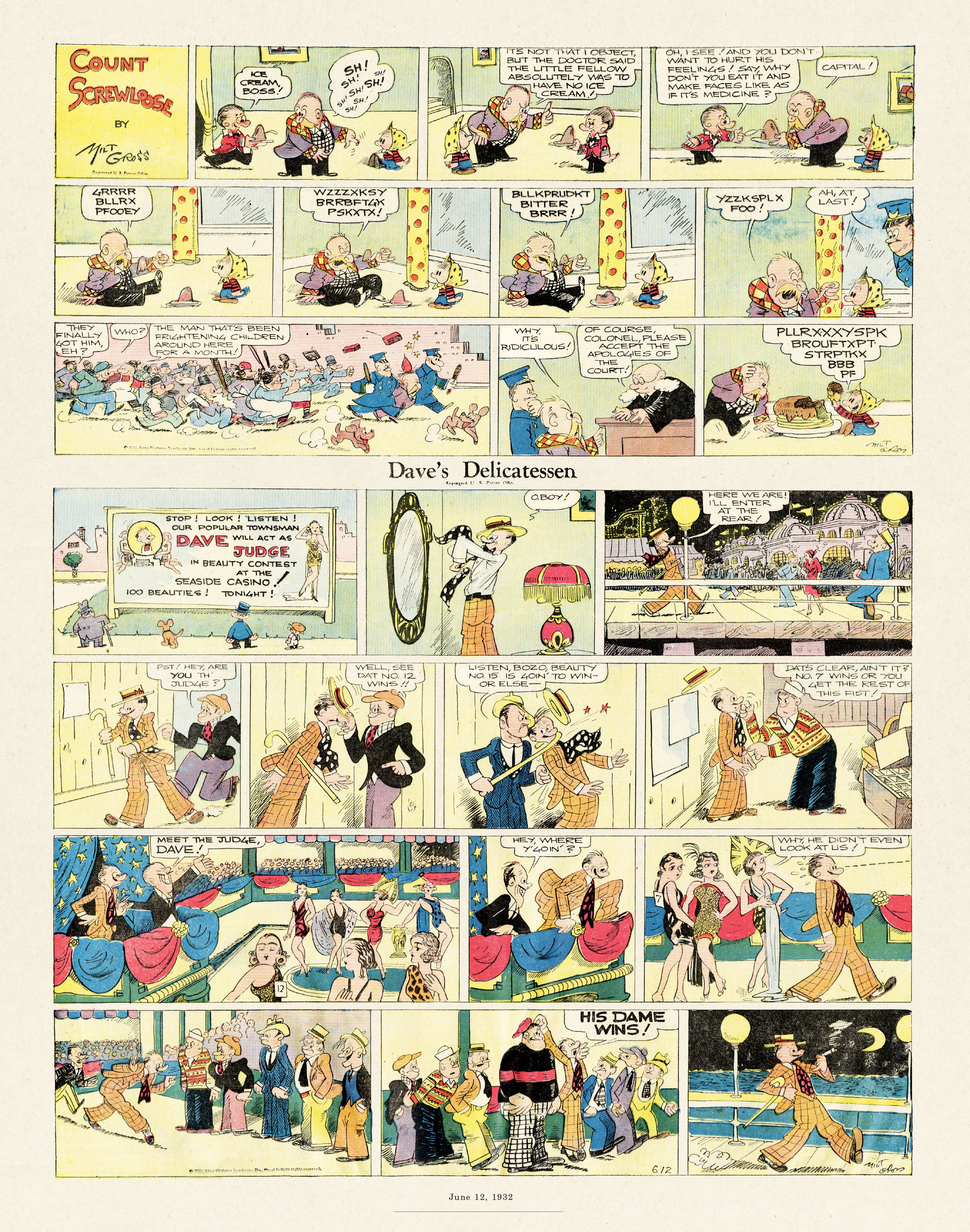 Read online Gross Exaggerations: The Meshuga Comic Strips of Milt Gross comic -  Issue # TPB - 109