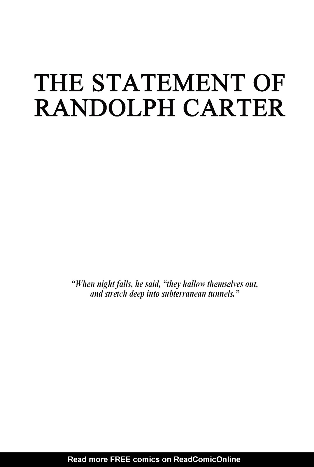 <{ $series->title }} issue Issue The Statement of Randoph Carter - Page 2
