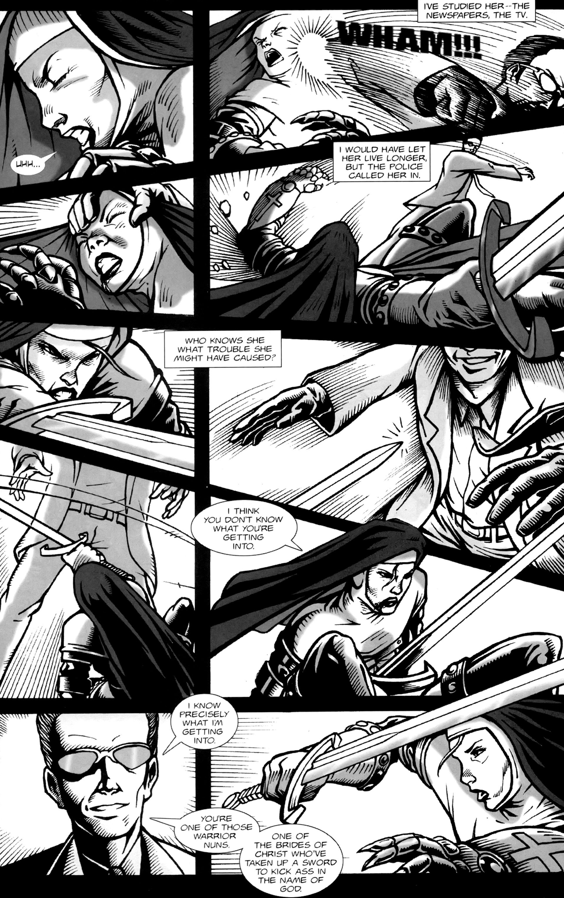 Read online Warrior Nun: Black & White comic -  Issue #3 - 11