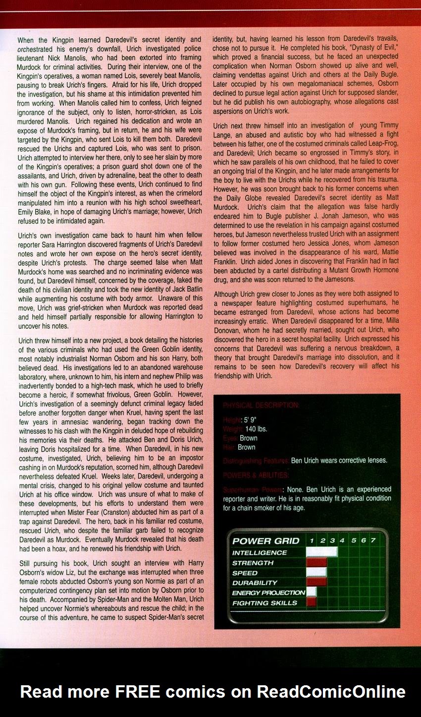 Official Handbook of the Marvel Universe: Daredevil 2004 issue Full - Page 48