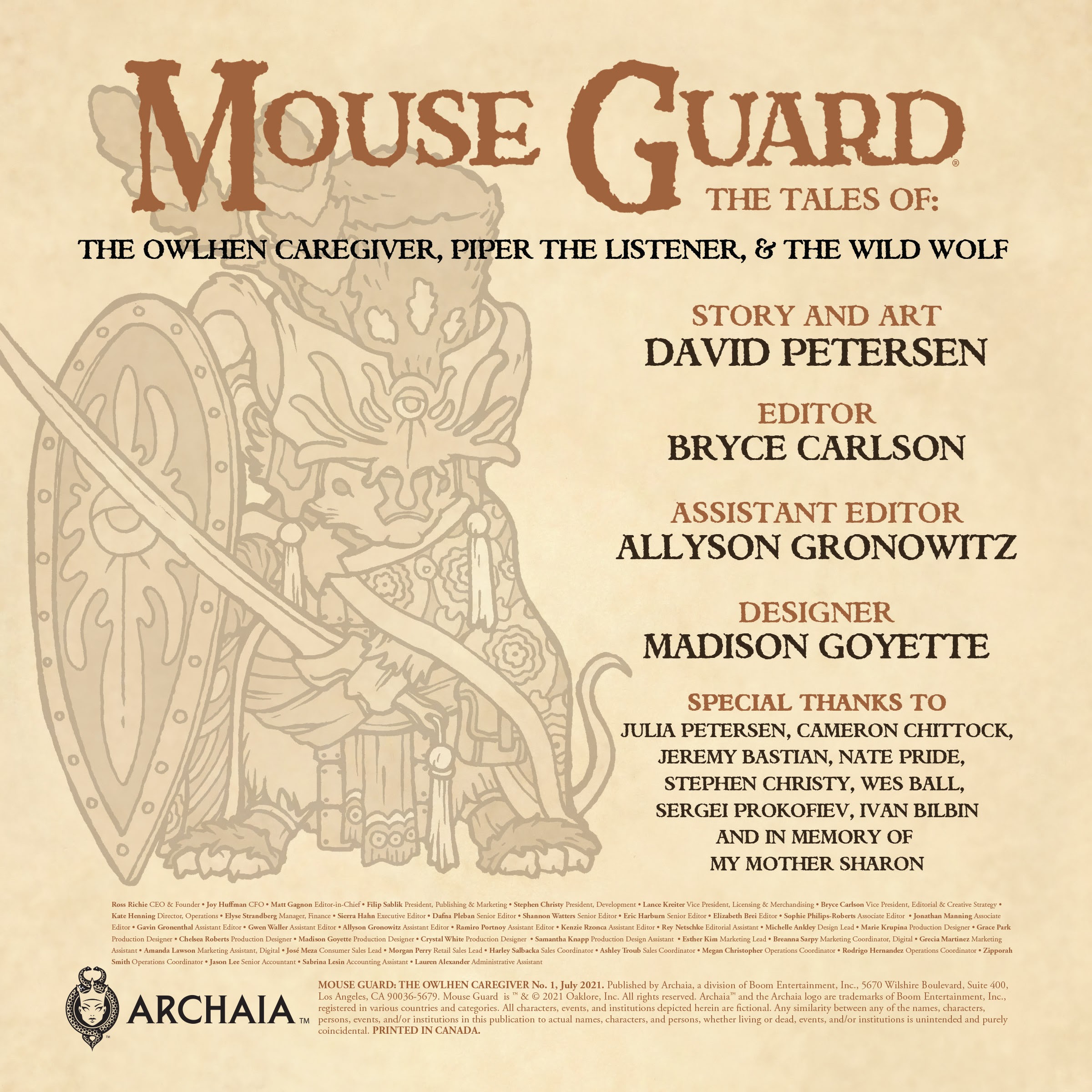 Read online Mouse Guard: The Owlhen Caregiver comic -  Issue #1 - 34