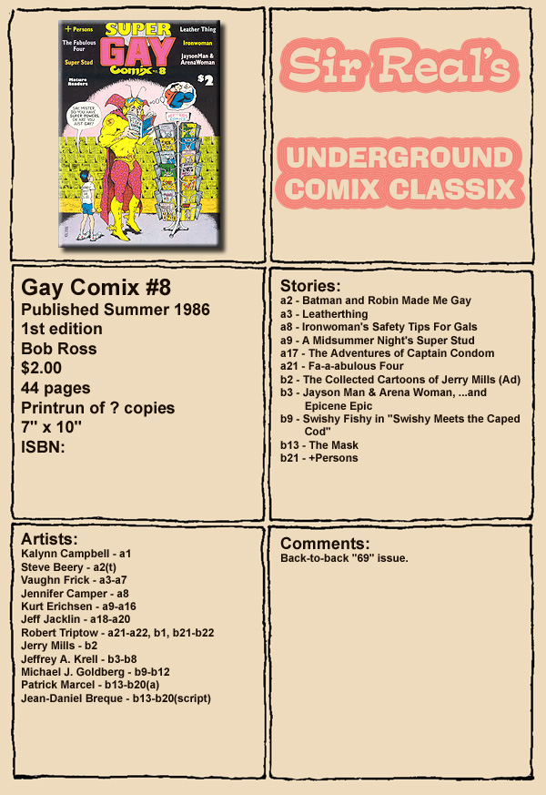 Read online Gay Comix (Gay Comics) comic -  Issue #8 - 1