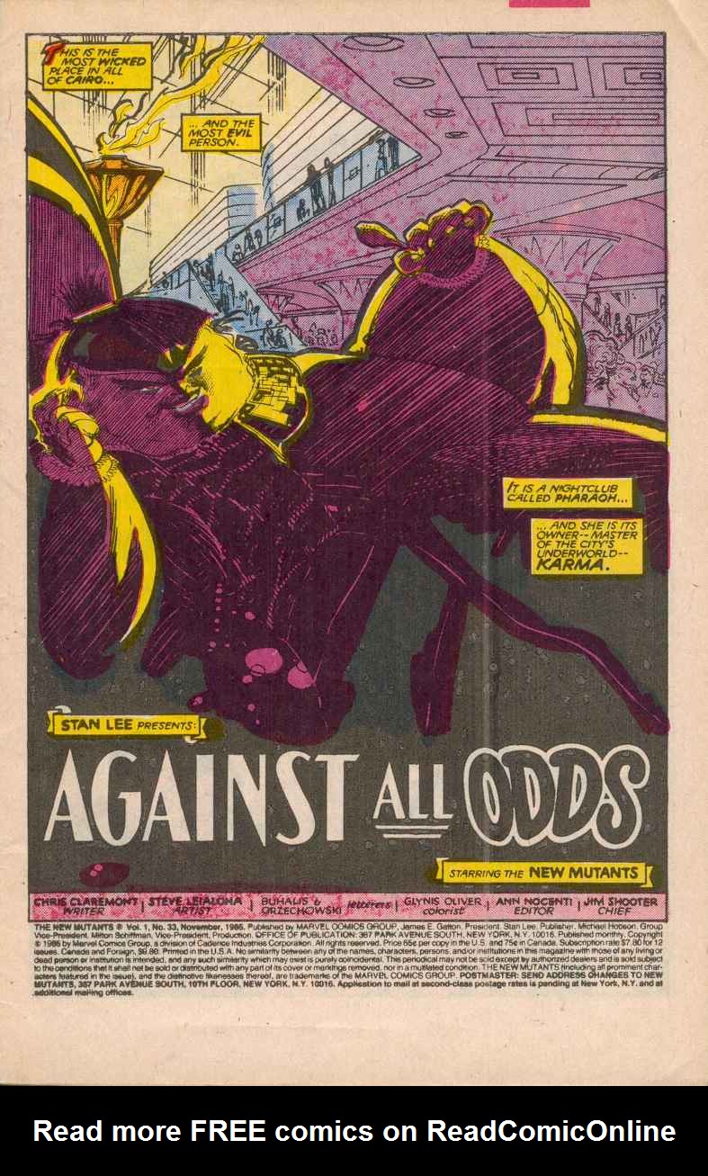 Read online The New Mutants comic -  Issue #33 - 2