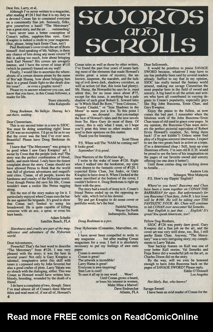Read online The Savage Sword Of Conan comic -  Issue #130 - 4