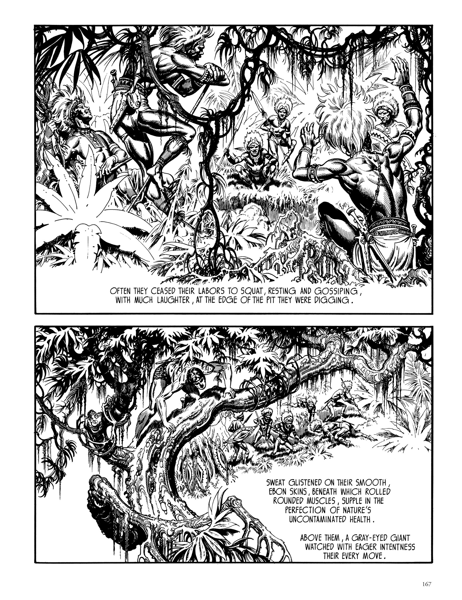 Read online Edgar Rice Burroughs' Tarzan: Burne Hogarth's Lord of the Jungle comic -  Issue # TPB - 166