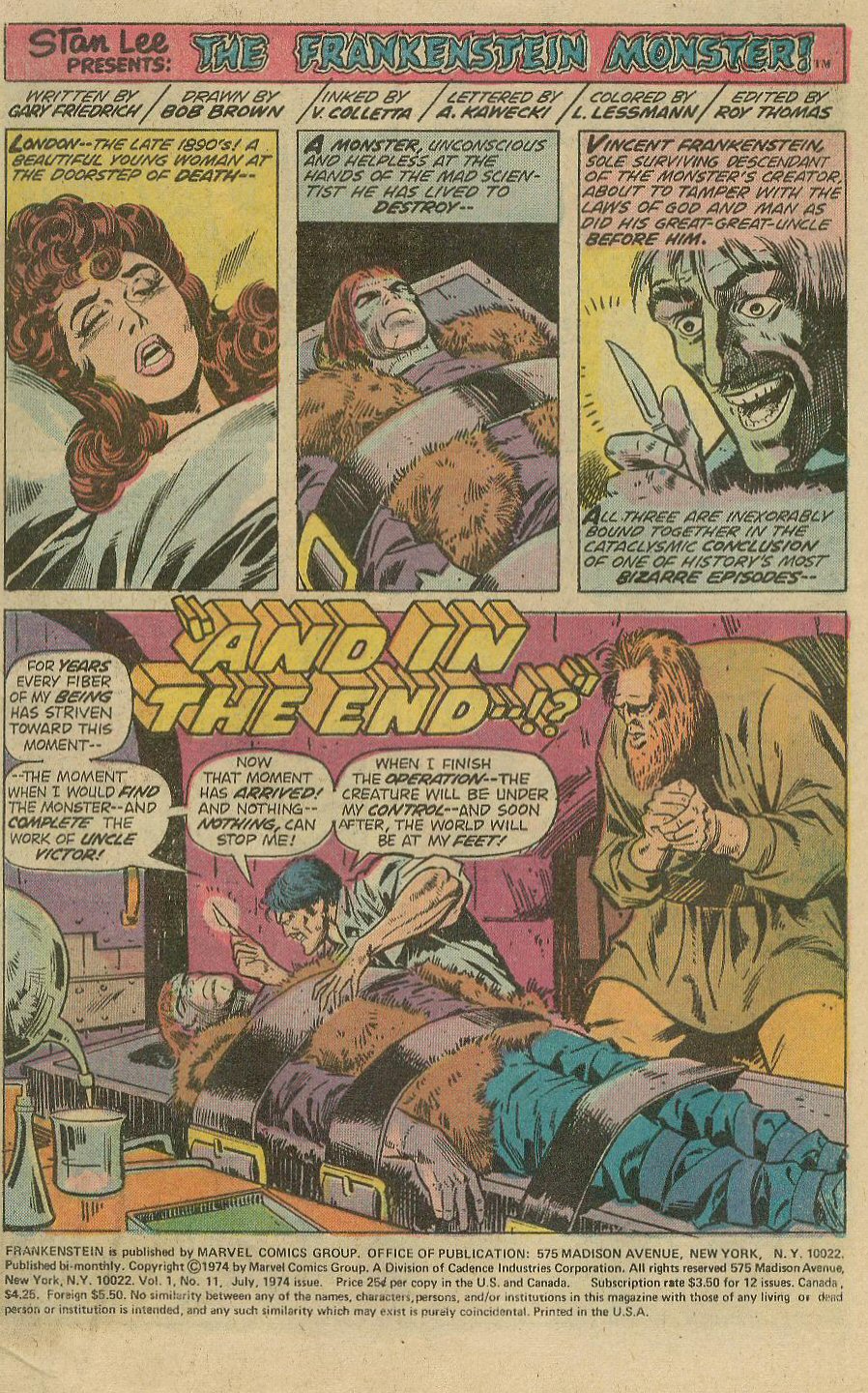 Read online Frankenstein (1973) comic -  Issue #11 - 2