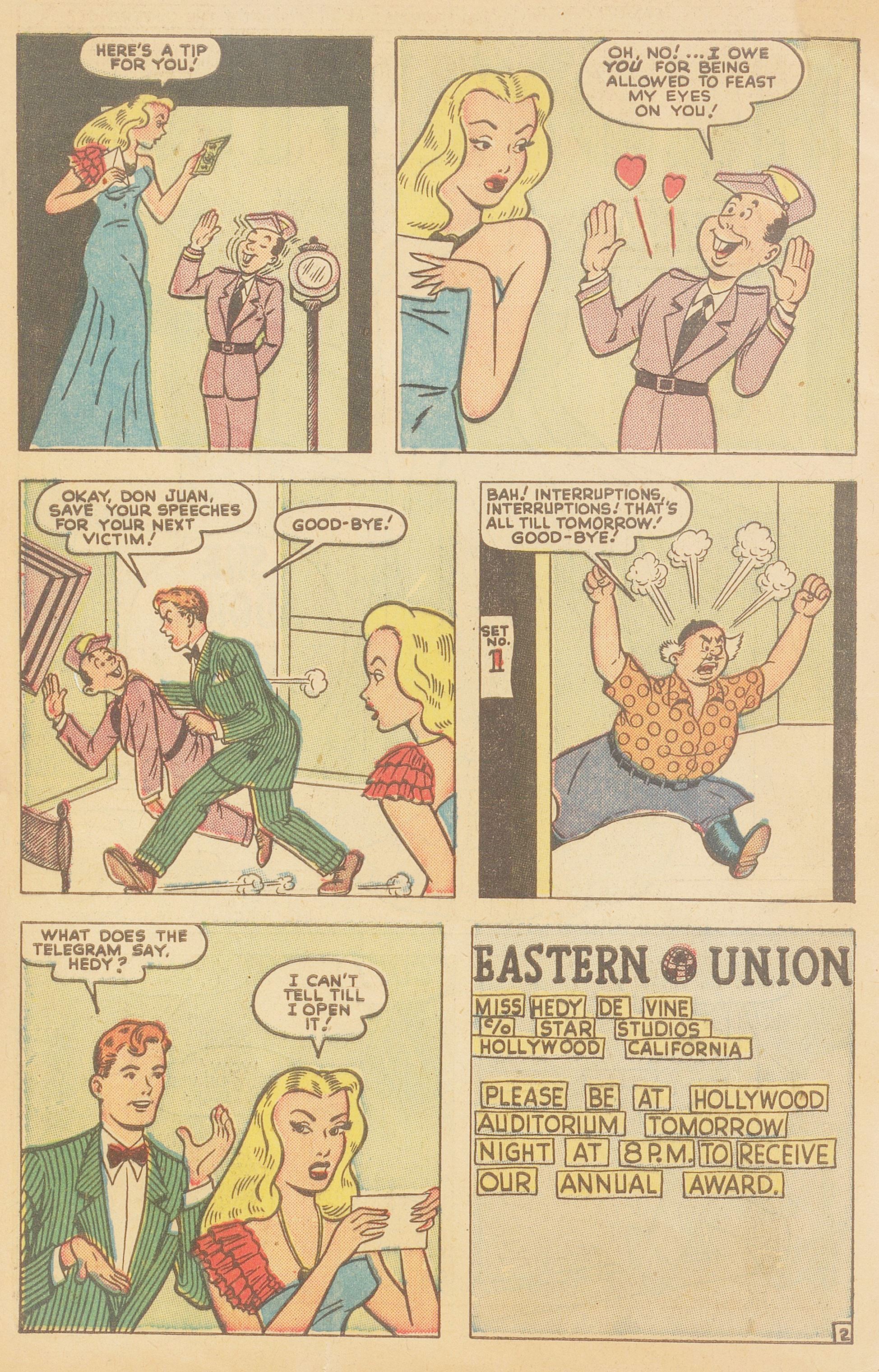 Read online Hedy Of Hollywood Comics comic -  Issue #36 - 4