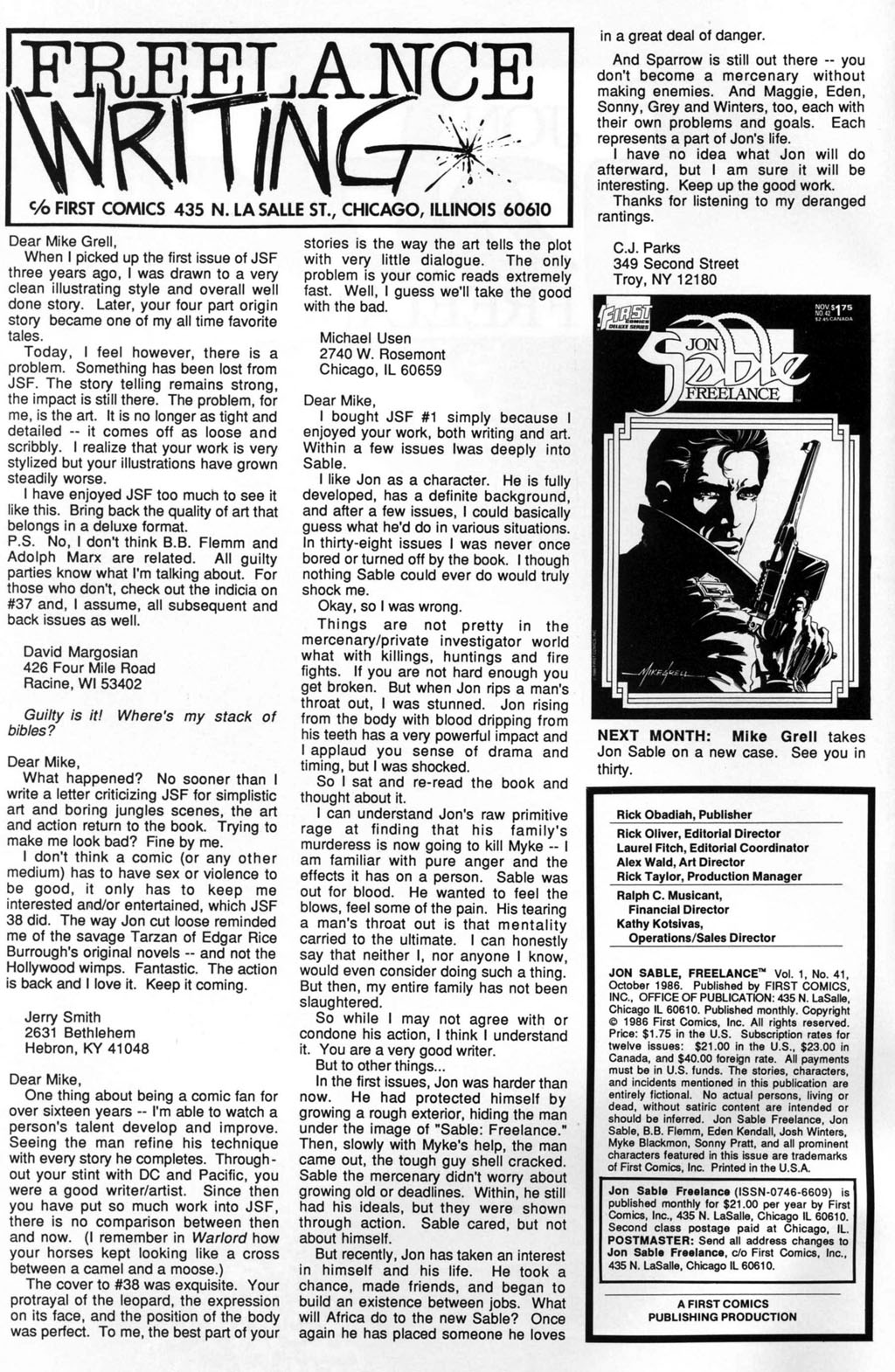 Read online Jon Sable, Freelance comic -  Issue #41 - 2