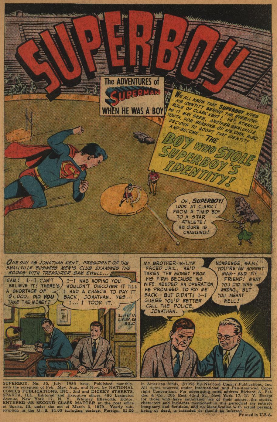 Read online Superboy (1949) comic -  Issue #50 - 2
