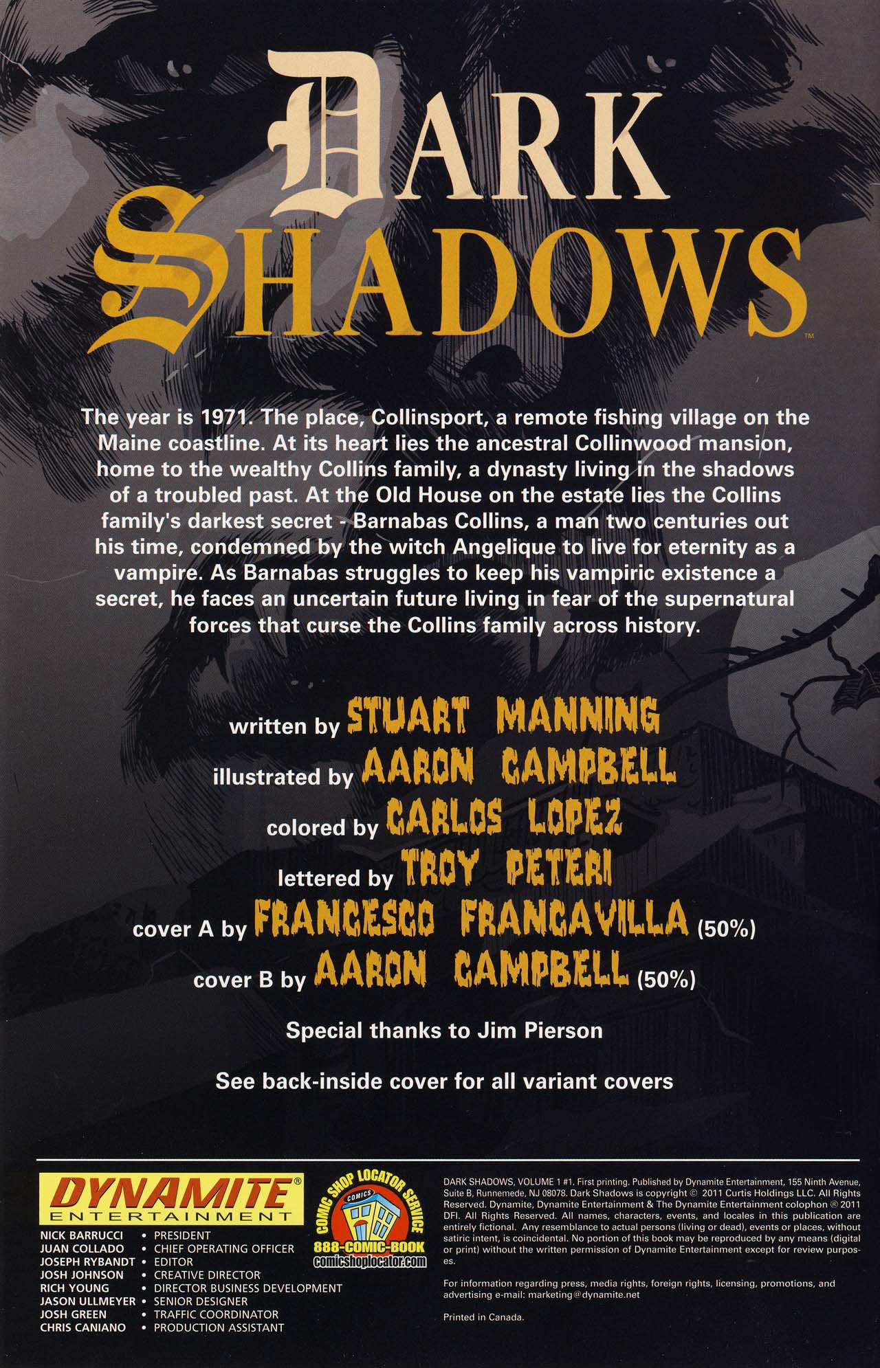 Read online Dark Shadows comic -  Issue #1 - 2