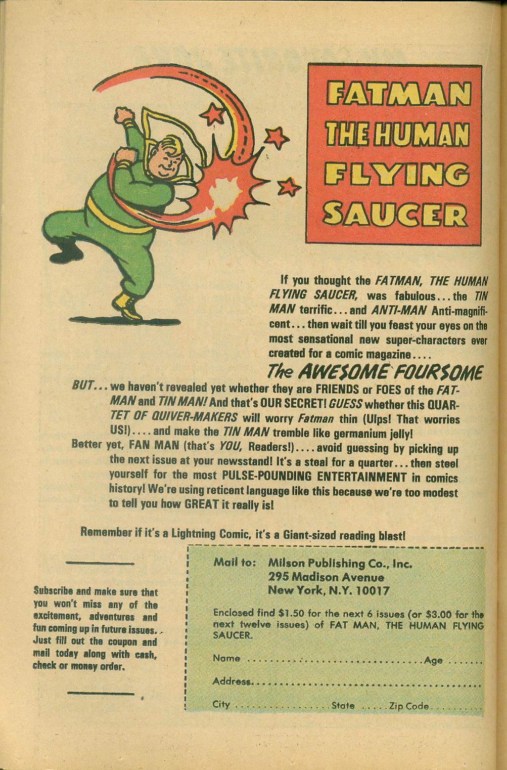 Read online Fatman, The Human Flying Saucer comic -  Issue #1 - 54