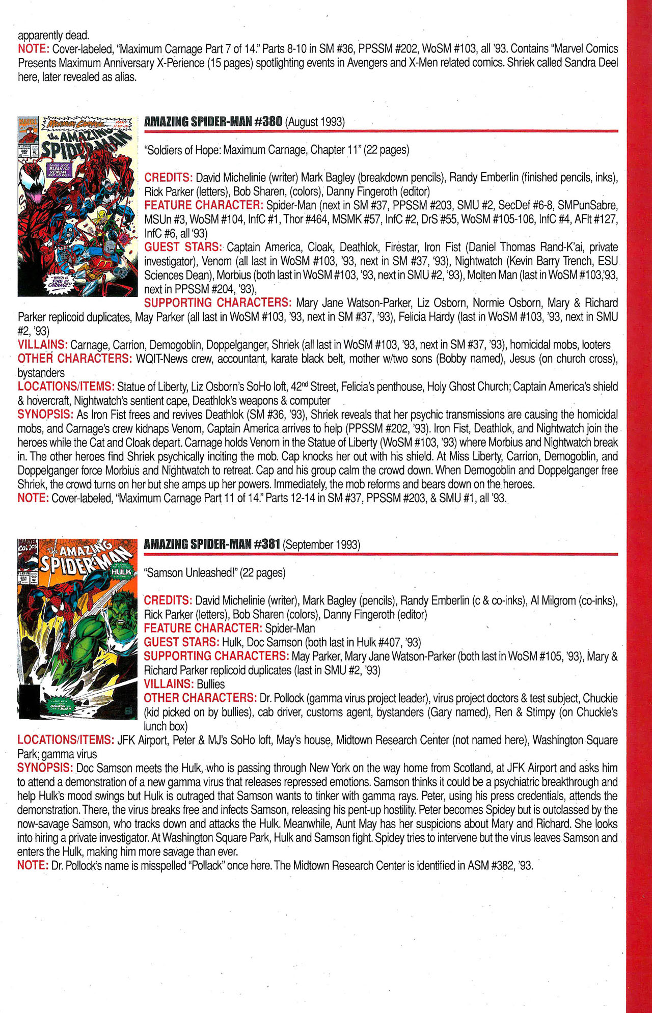 Read online Official Index to the Marvel Universe comic -  Issue #9 - 11