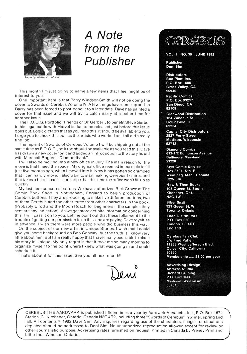 Read online Cerebus comic -  Issue #39 - 2