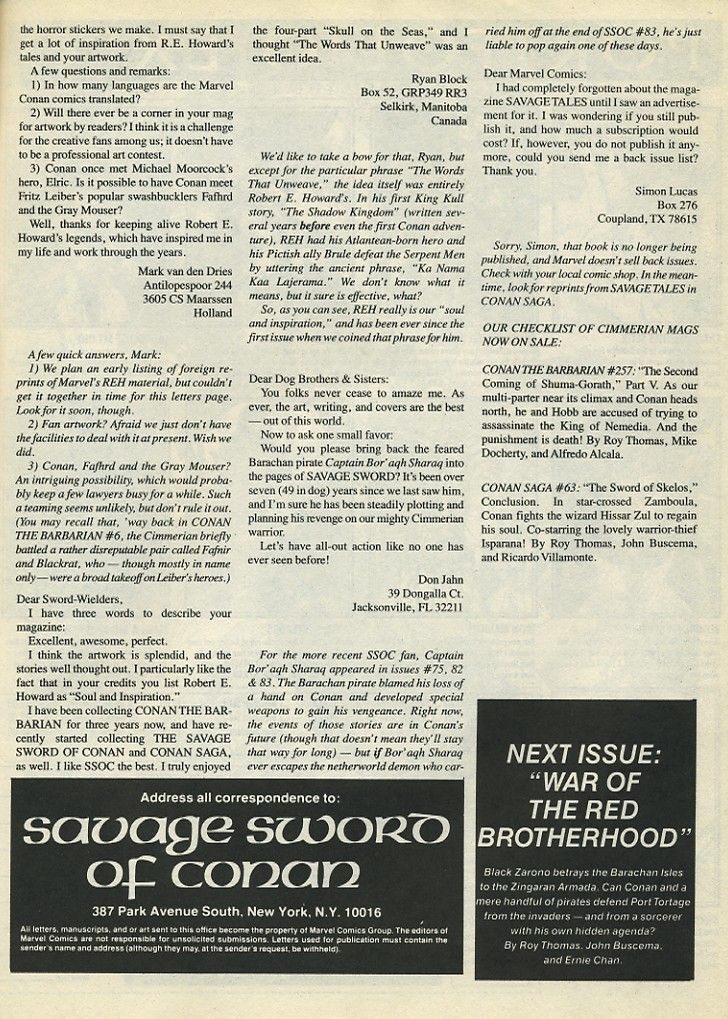 Read online The Savage Sword Of Conan comic -  Issue #198 - 65