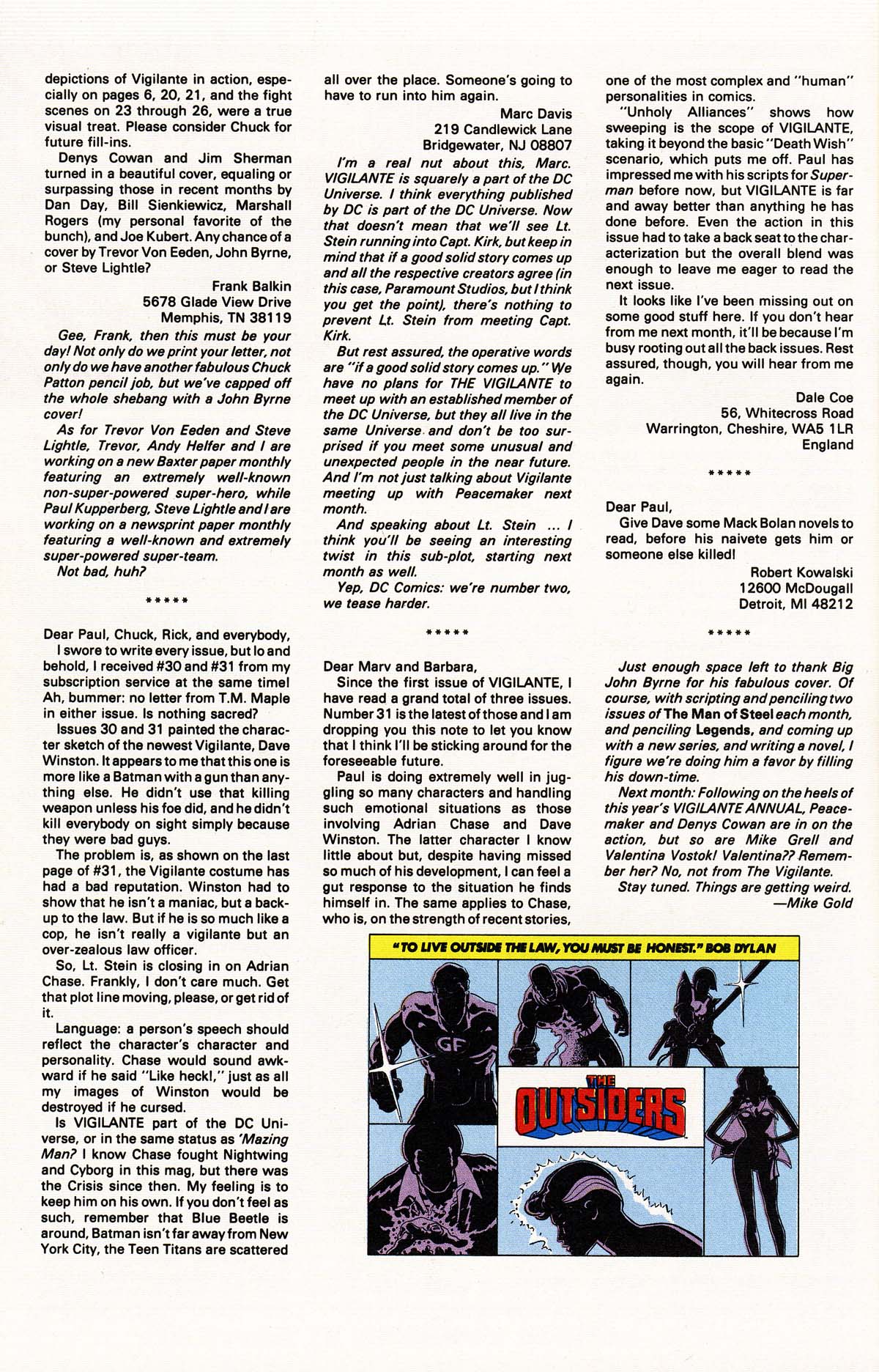 Read online Vigilante (1983) comic -  Issue #35 - 36