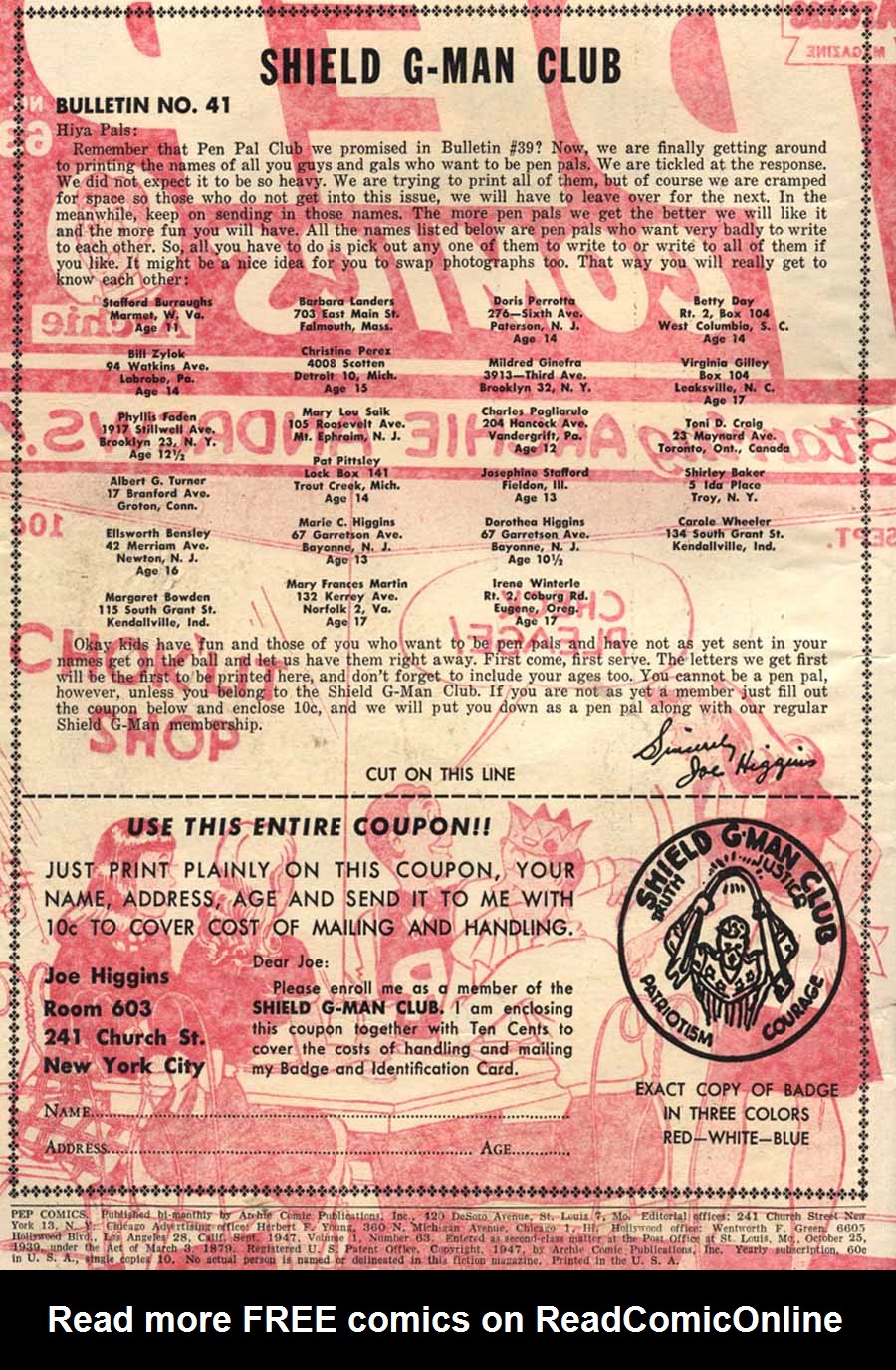 Read online Pep Comics comic -  Issue #63 - 2